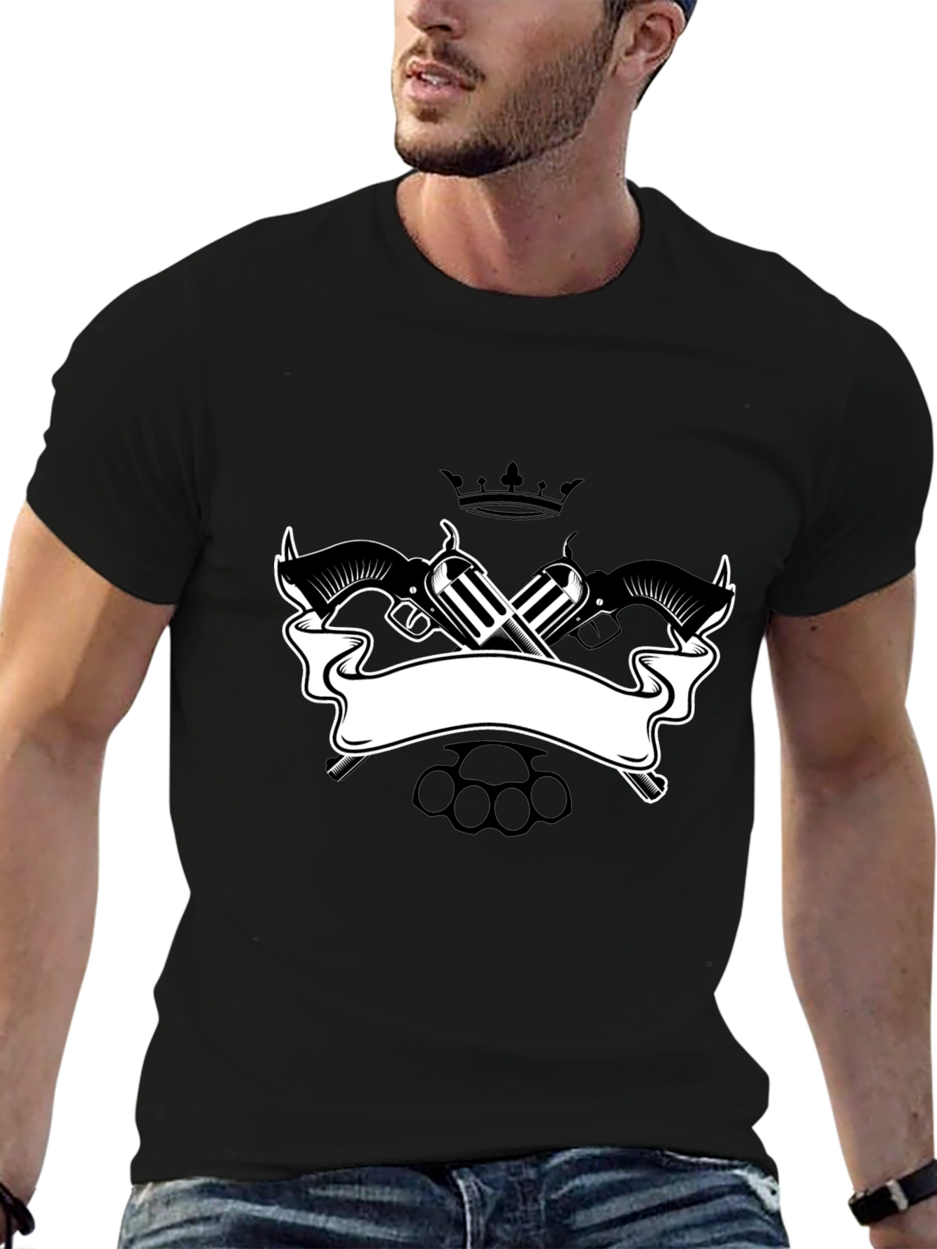 Black Revolver Crown Graphic Tee - Mens Black T-Shirt view 6