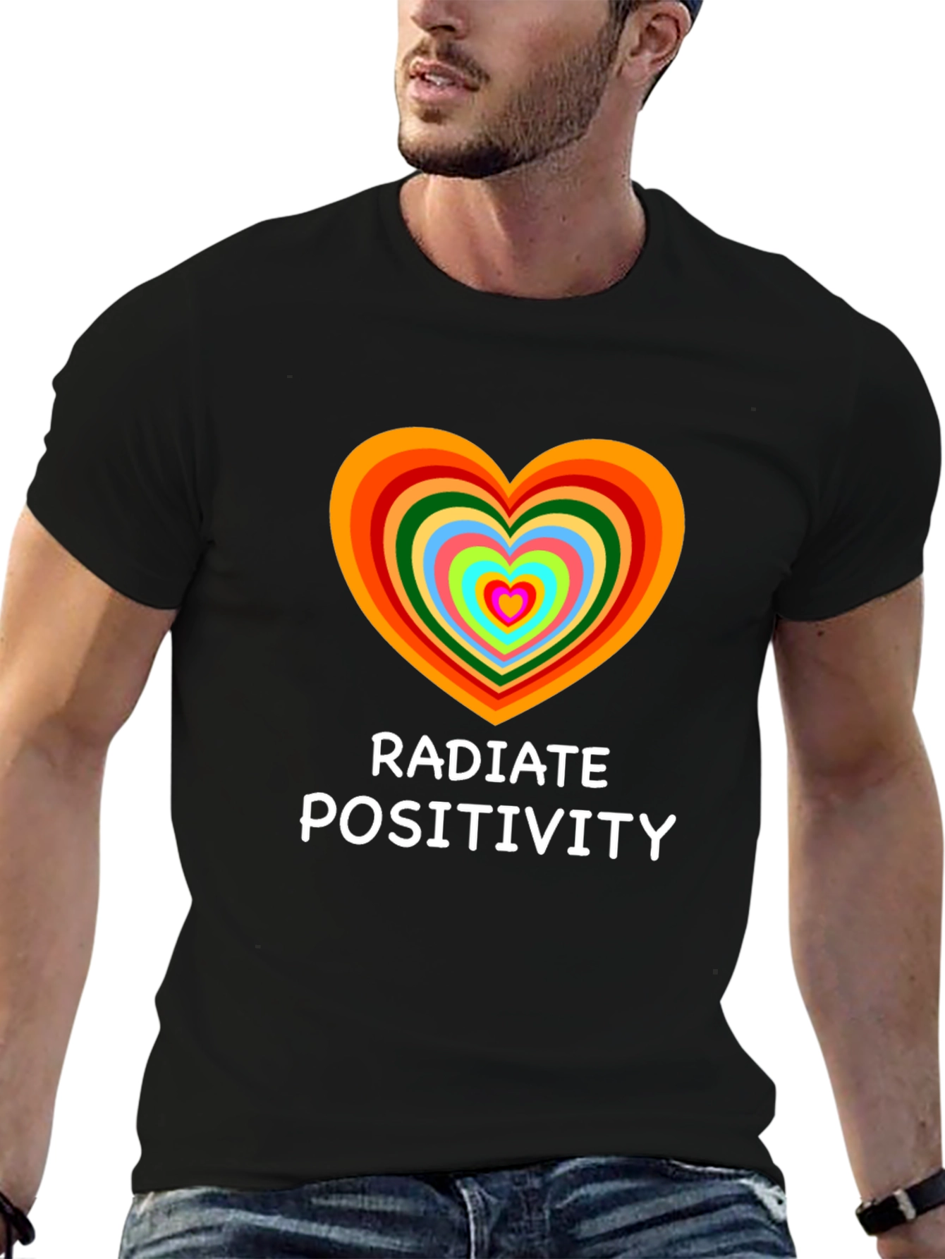 Radiate Positivity Heart Graphic T-Shirt - 6