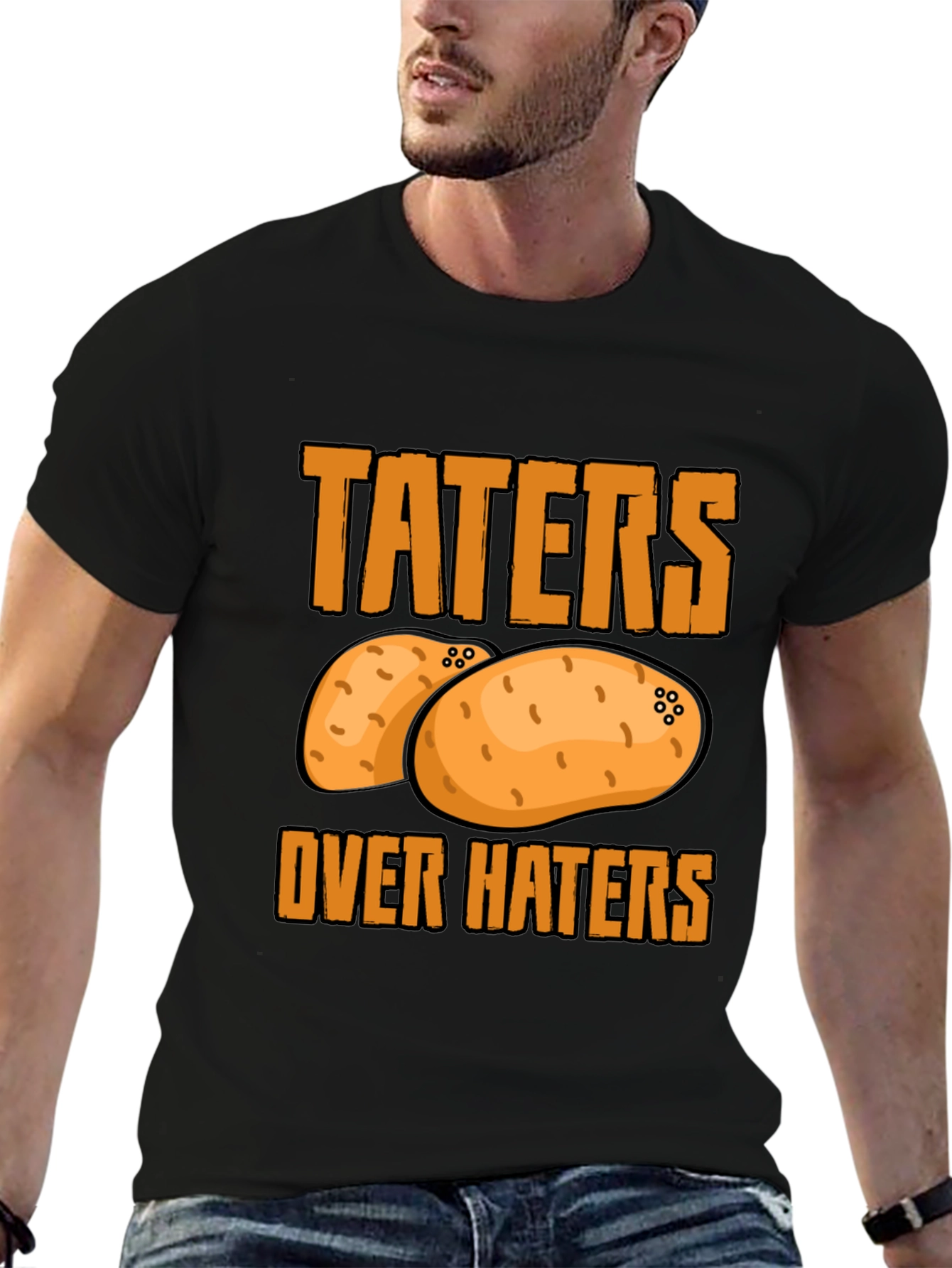 Black Taters Over Haters Graphic Tee view 6