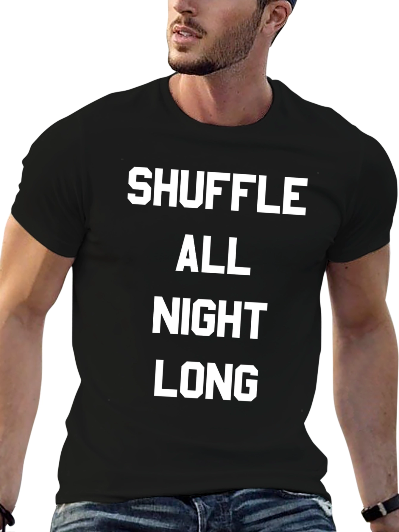 Black Shuffle All Night Long T-Shirt view 6