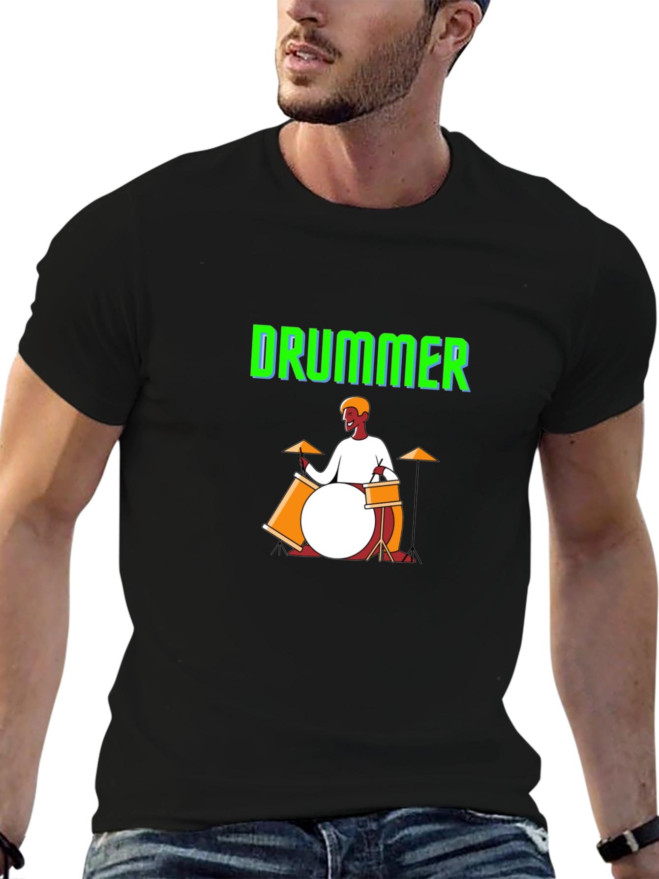 Black Drummer Graphic T-Shirt view 6