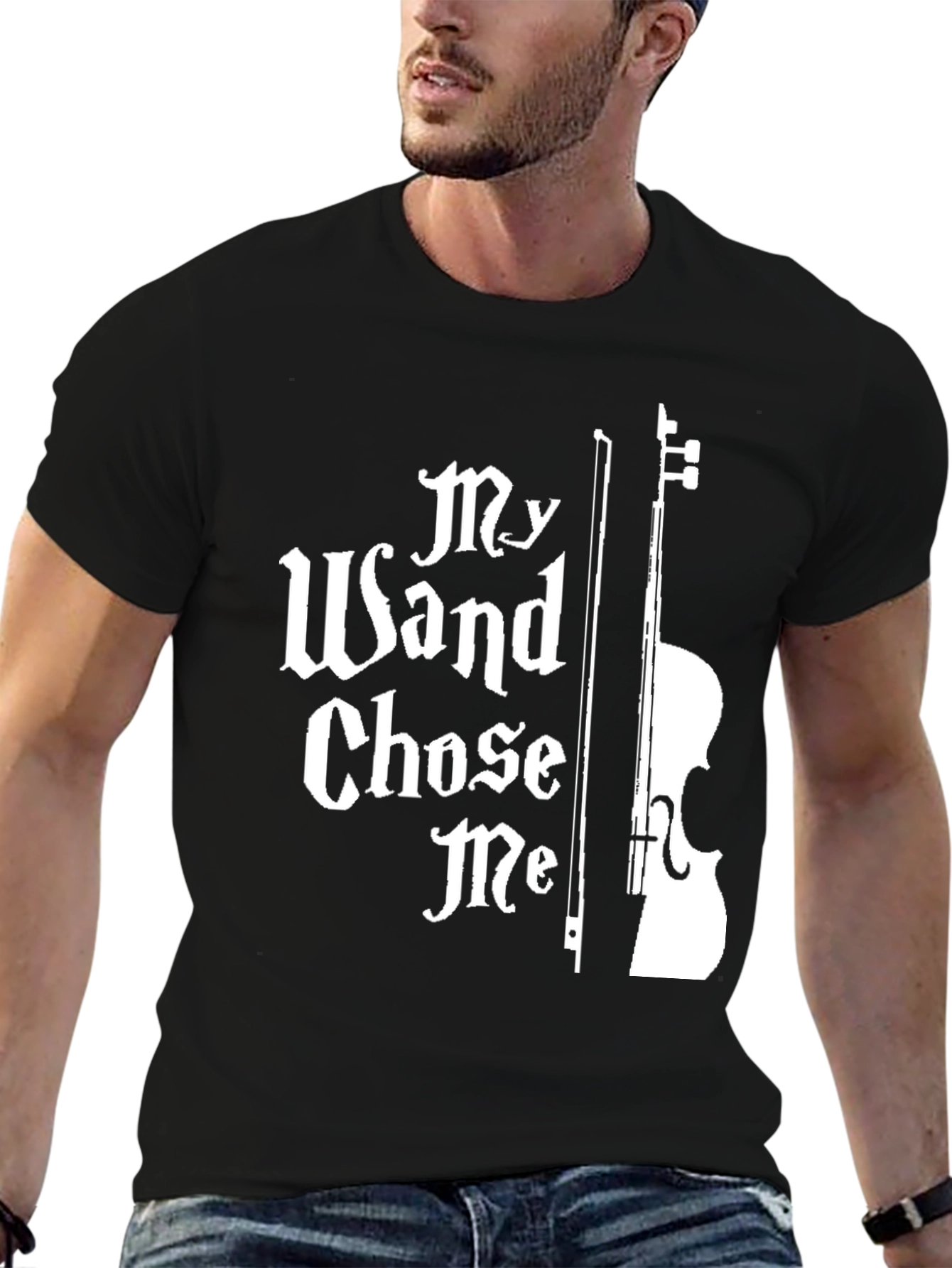 Black My Wand Chose Me Music T-Shirt view 6
