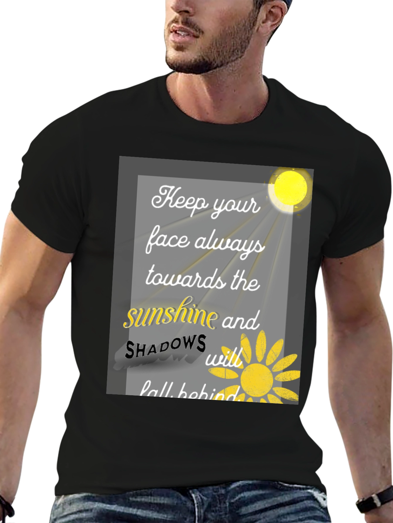 Black Sunshine & Shadows Graphic Tee view 6