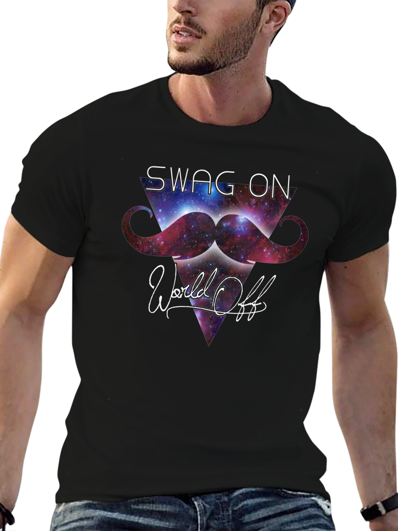 Black Swag On World Off Black Graphic Tee view 6