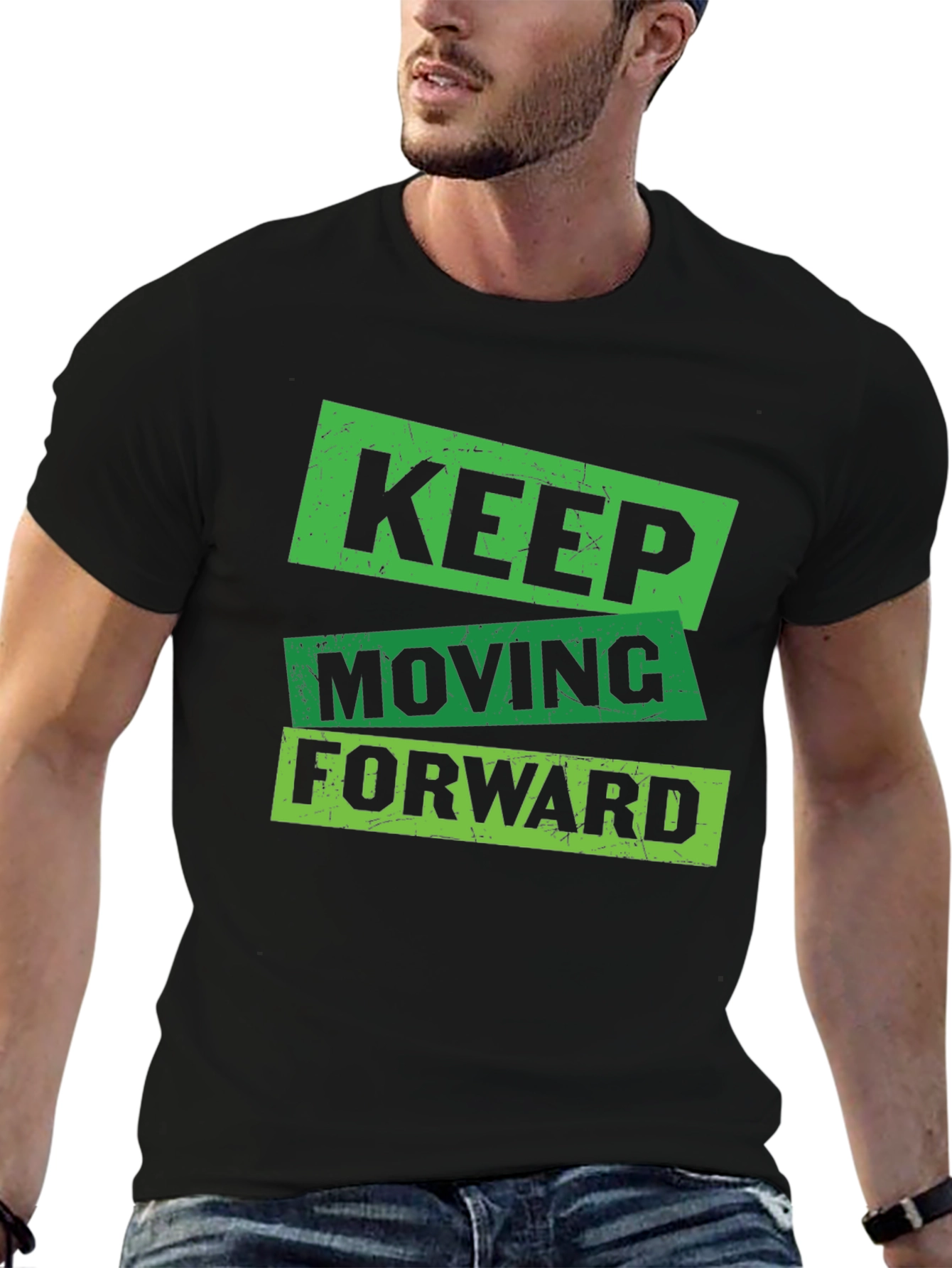 Black Keep Moving Forward Graphic T-Shirt view 6
