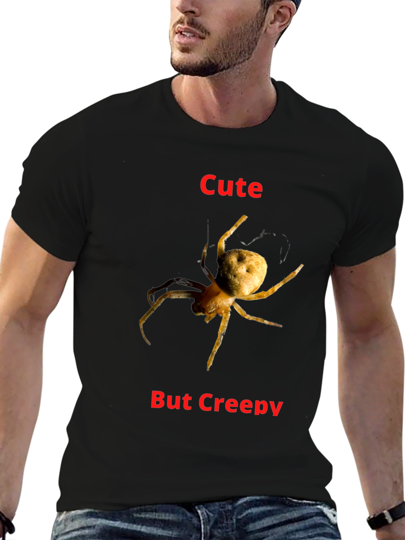 Black Cute But Creepy Spider Graphic T-Shirt view 6