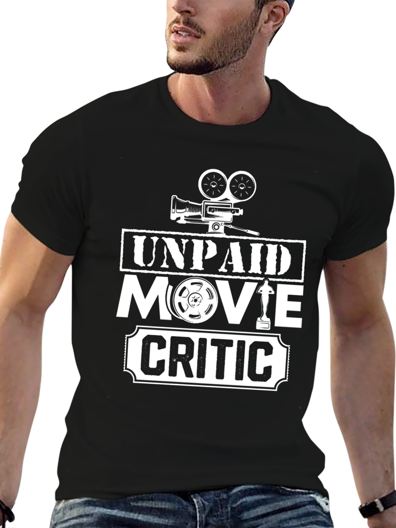 Unpaid Movie Critic Black T-Shirt - 6