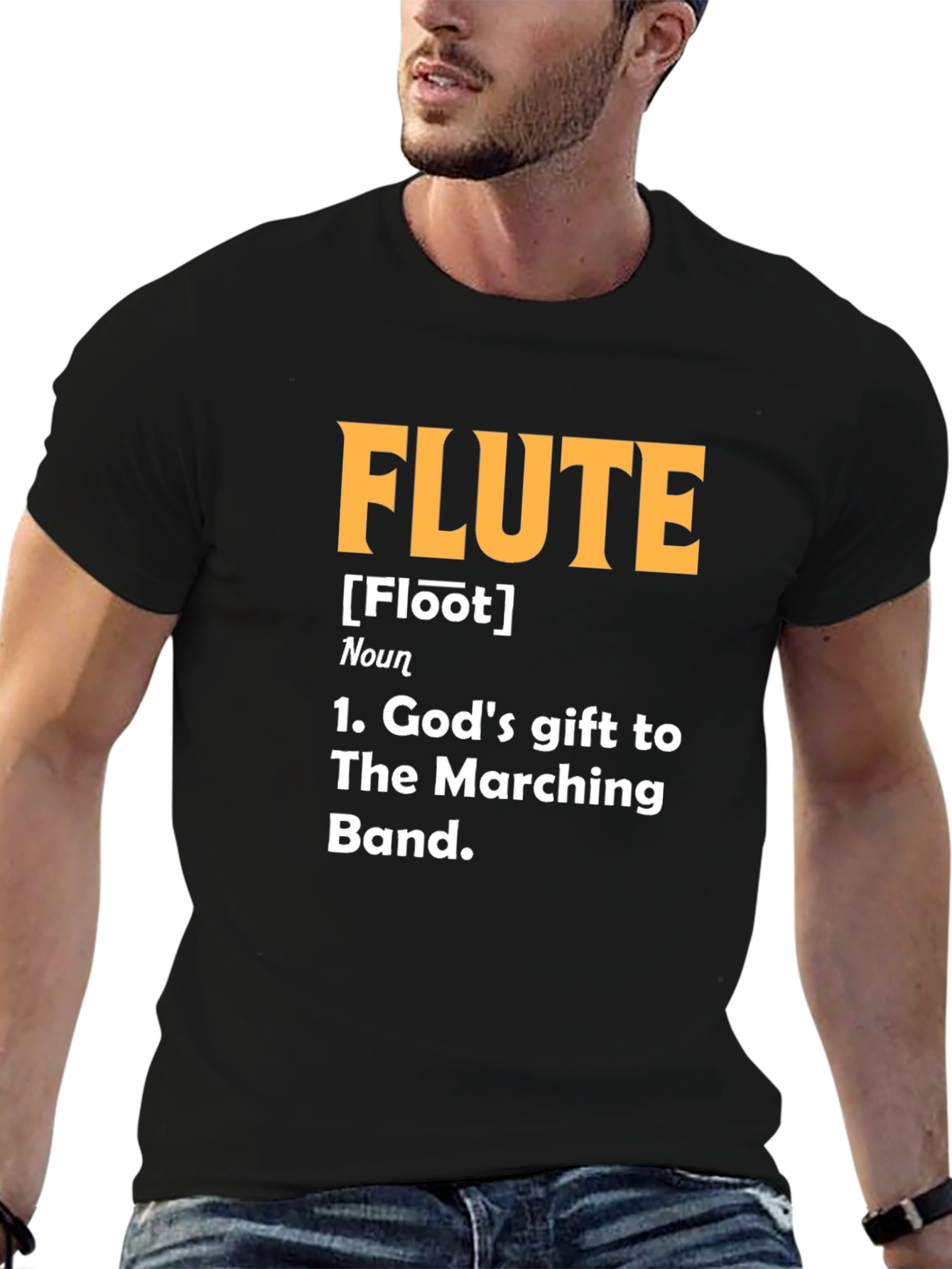 Black Flute Definition T-Shirt - Marching Band Musician Tee view 6