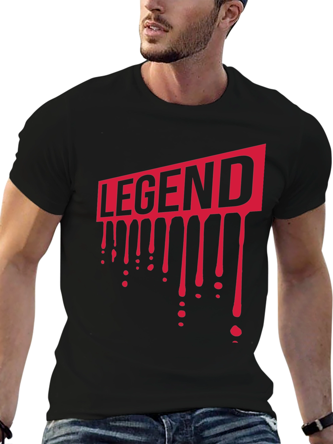 Black Legend Drip Graphic Tee - Black Casual Shirt view 6