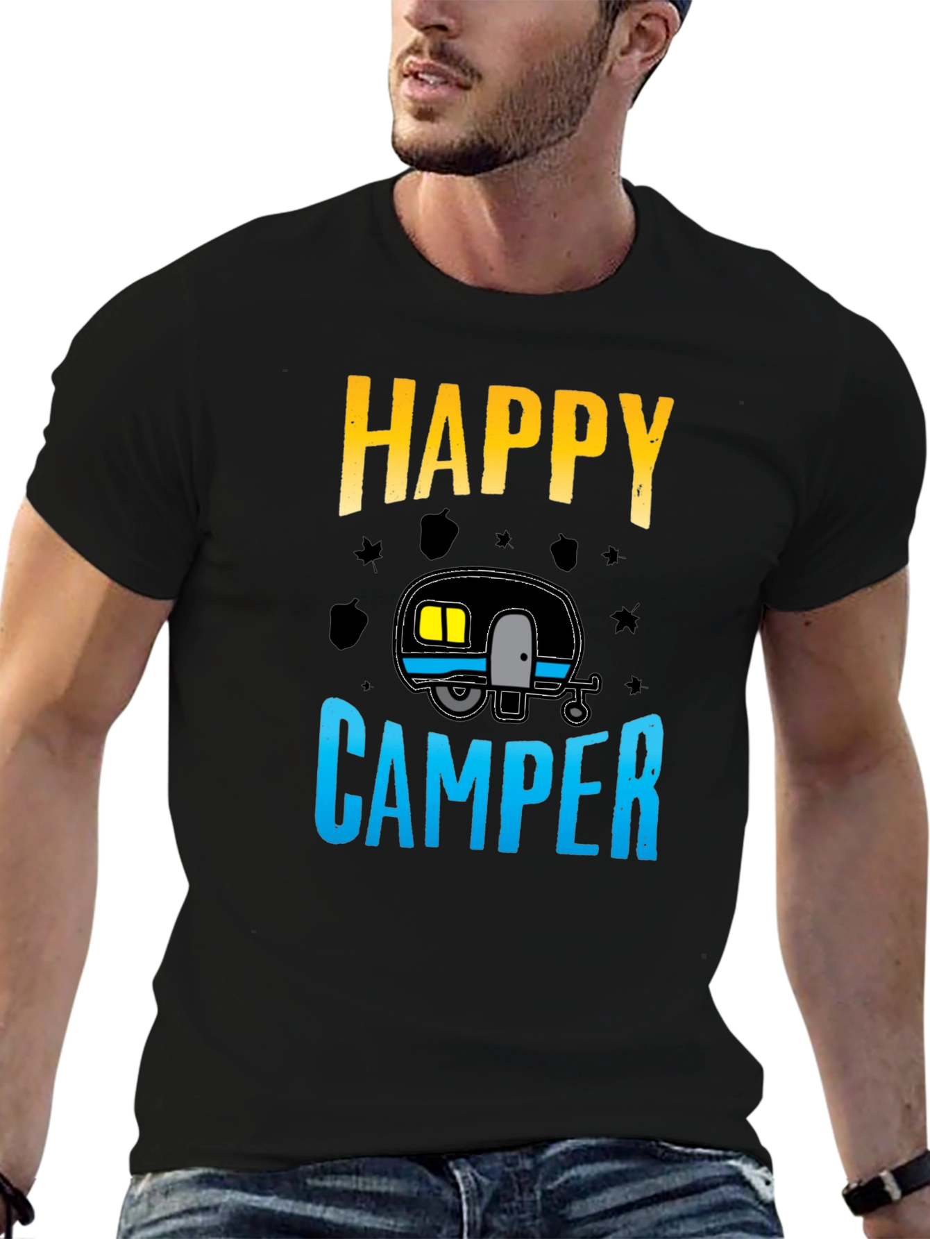 Black Happy Camper Graphic Tee view 6