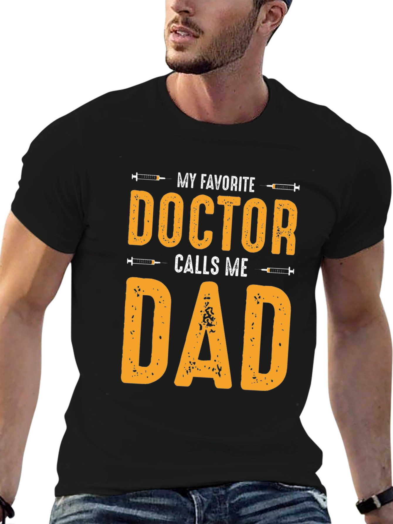 Black My Favorite Doctor Calls Me Dad T-Shirt view 6