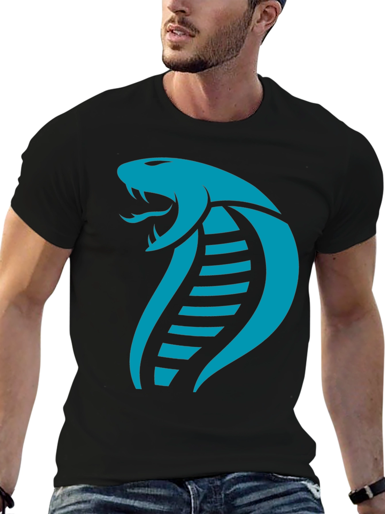 Black Cobra Snake Graphic T-Shirt - Bold Style view 6