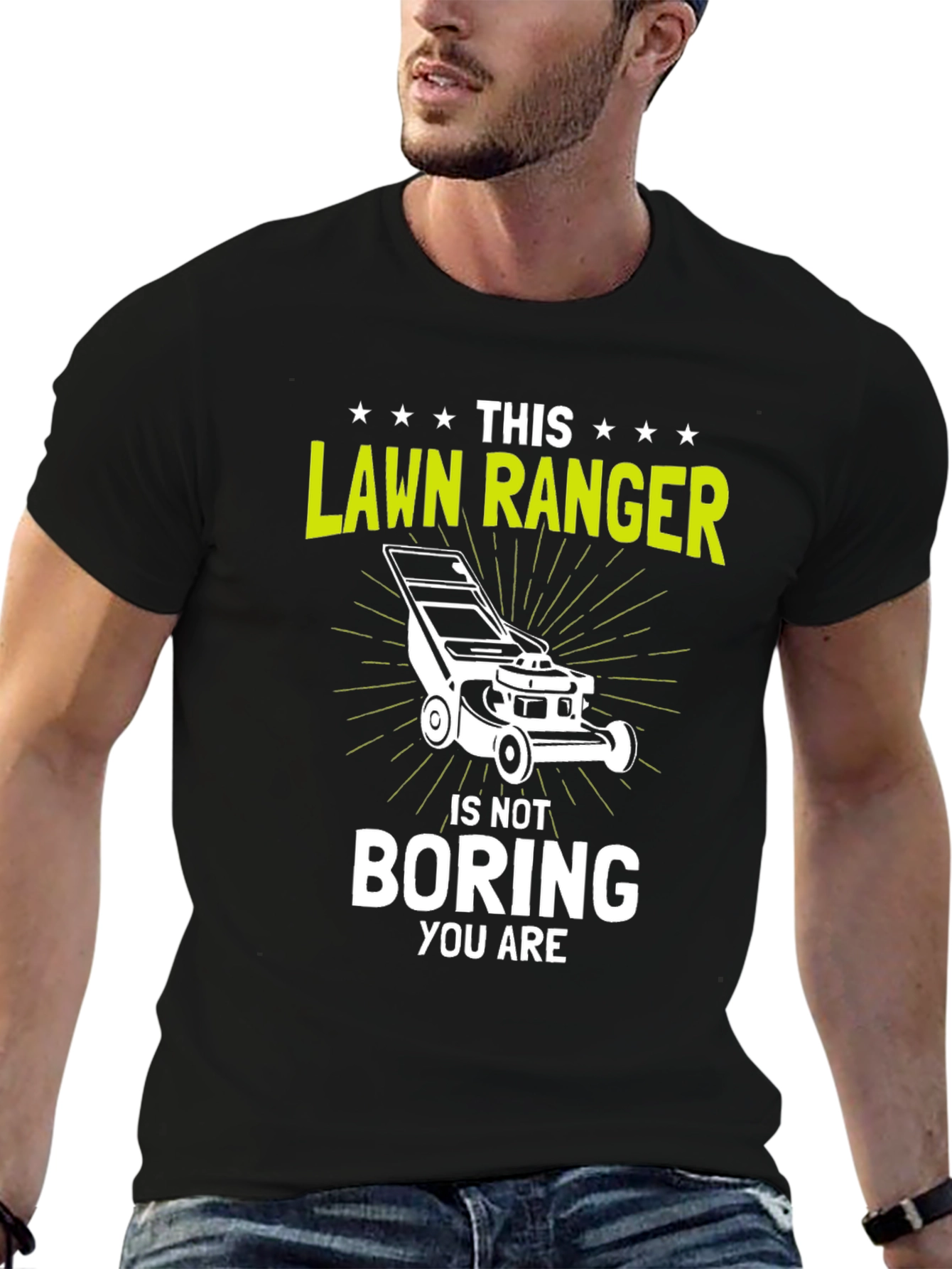 Black Lawn Ranger T-Shirt - Funny Landscaping Tee view 6