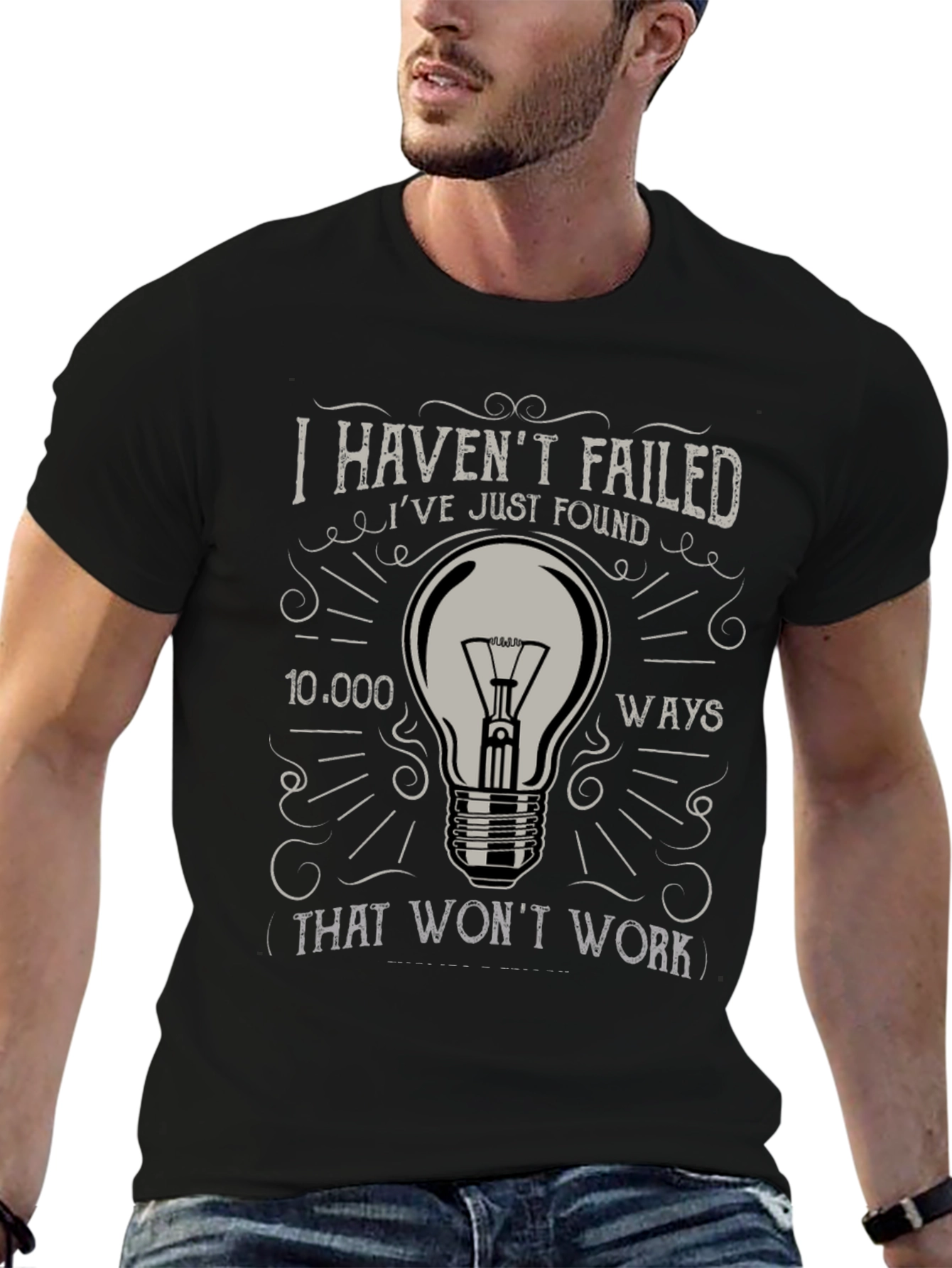 Black Men's "I Haven't Failed" Graphic Tee view 6