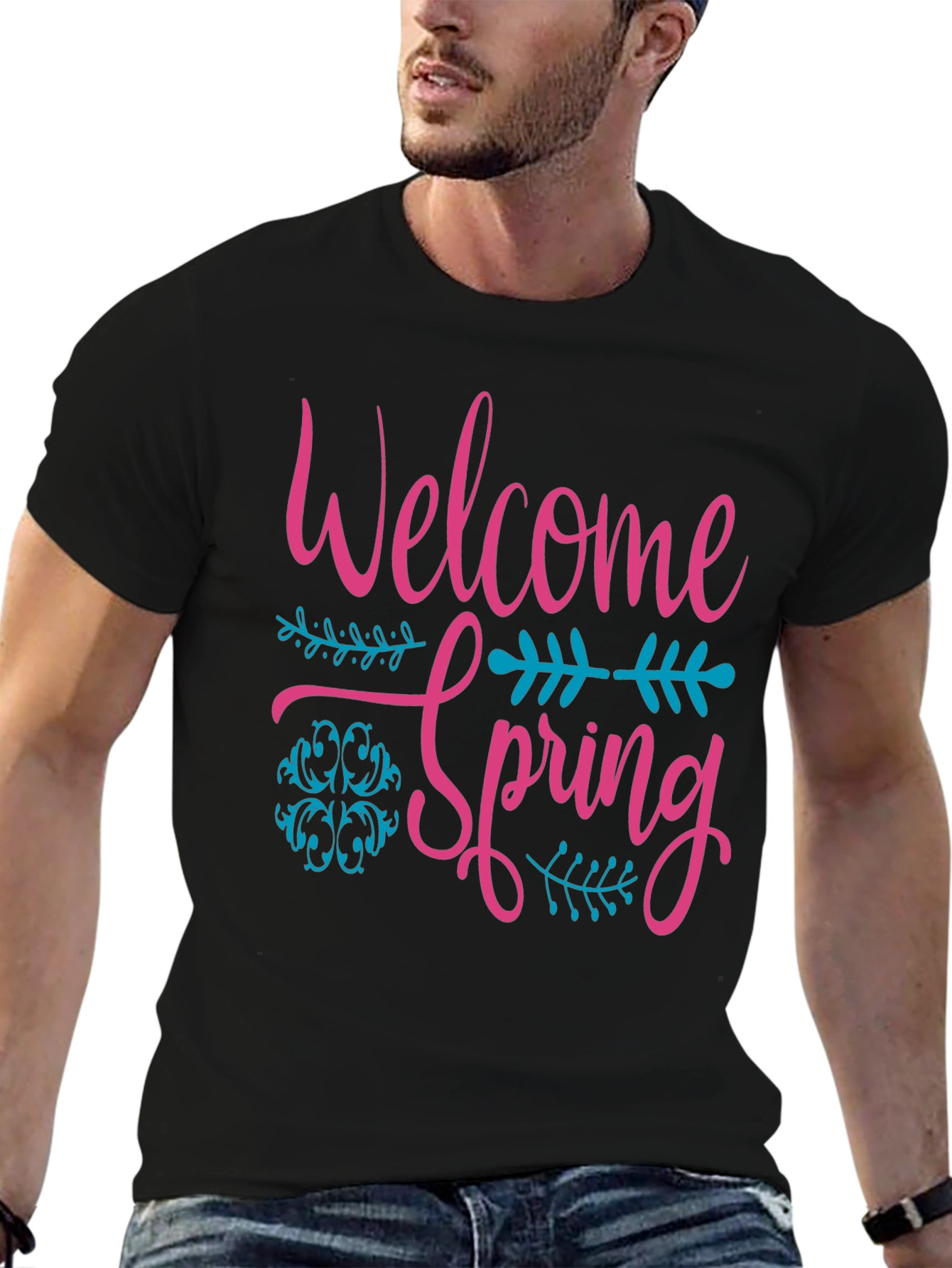 Black Welcome Spring Graphic Tee view 6