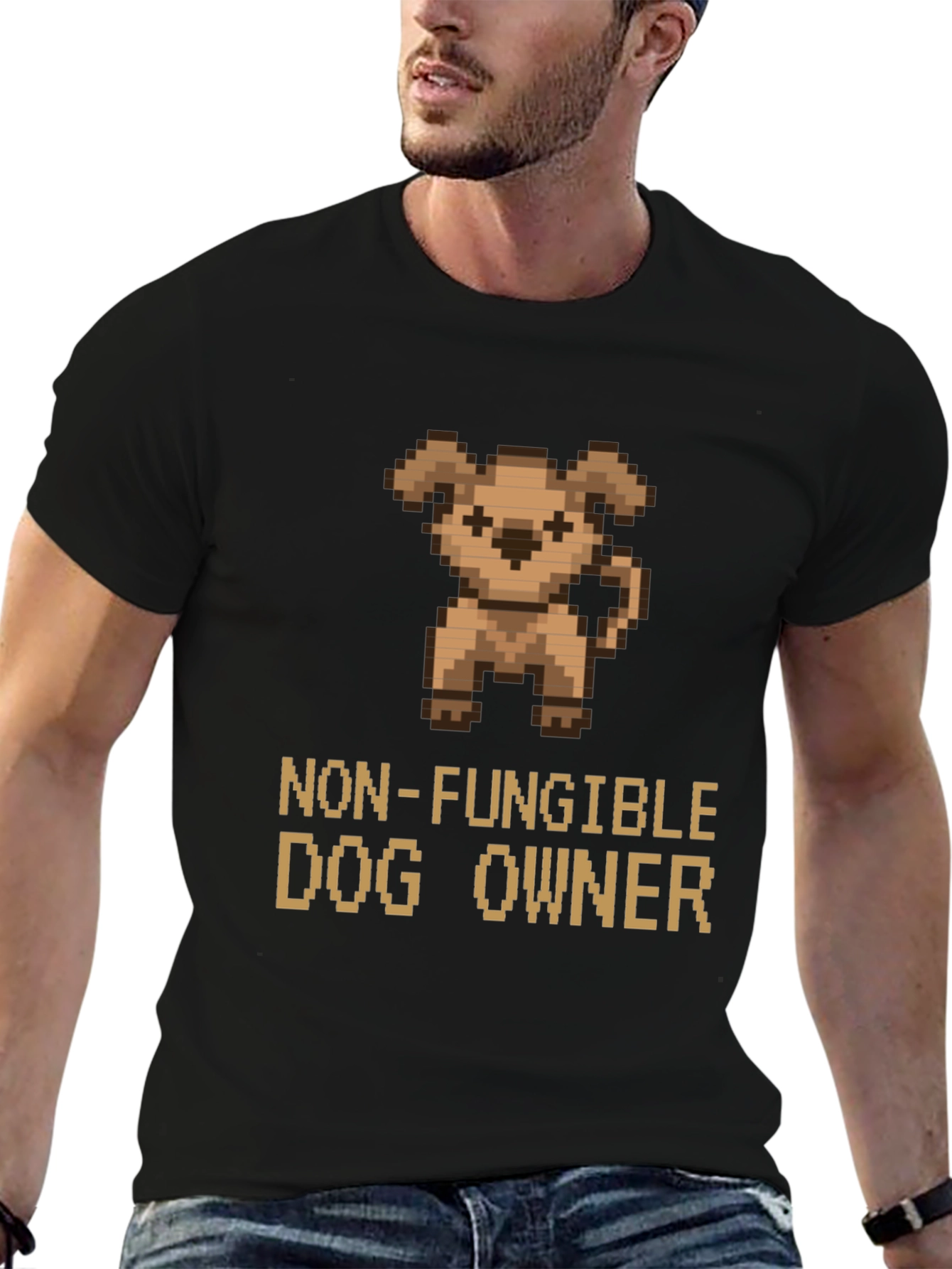 Black Non-Fungible Dog Owner Graphic T-Shirt view 6