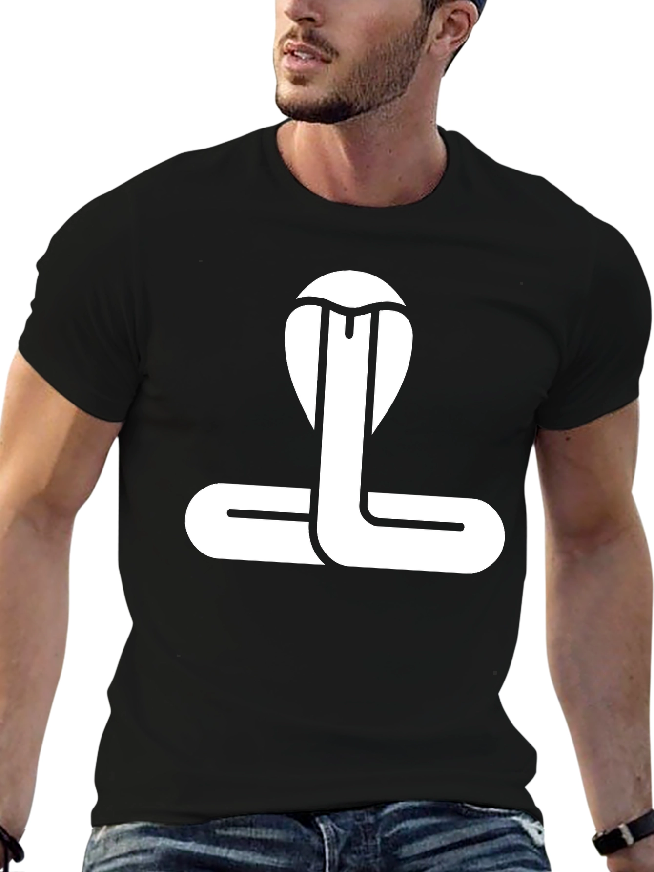 Black Cobra Graphic T-Shirt - Stylish Snake Design view 6