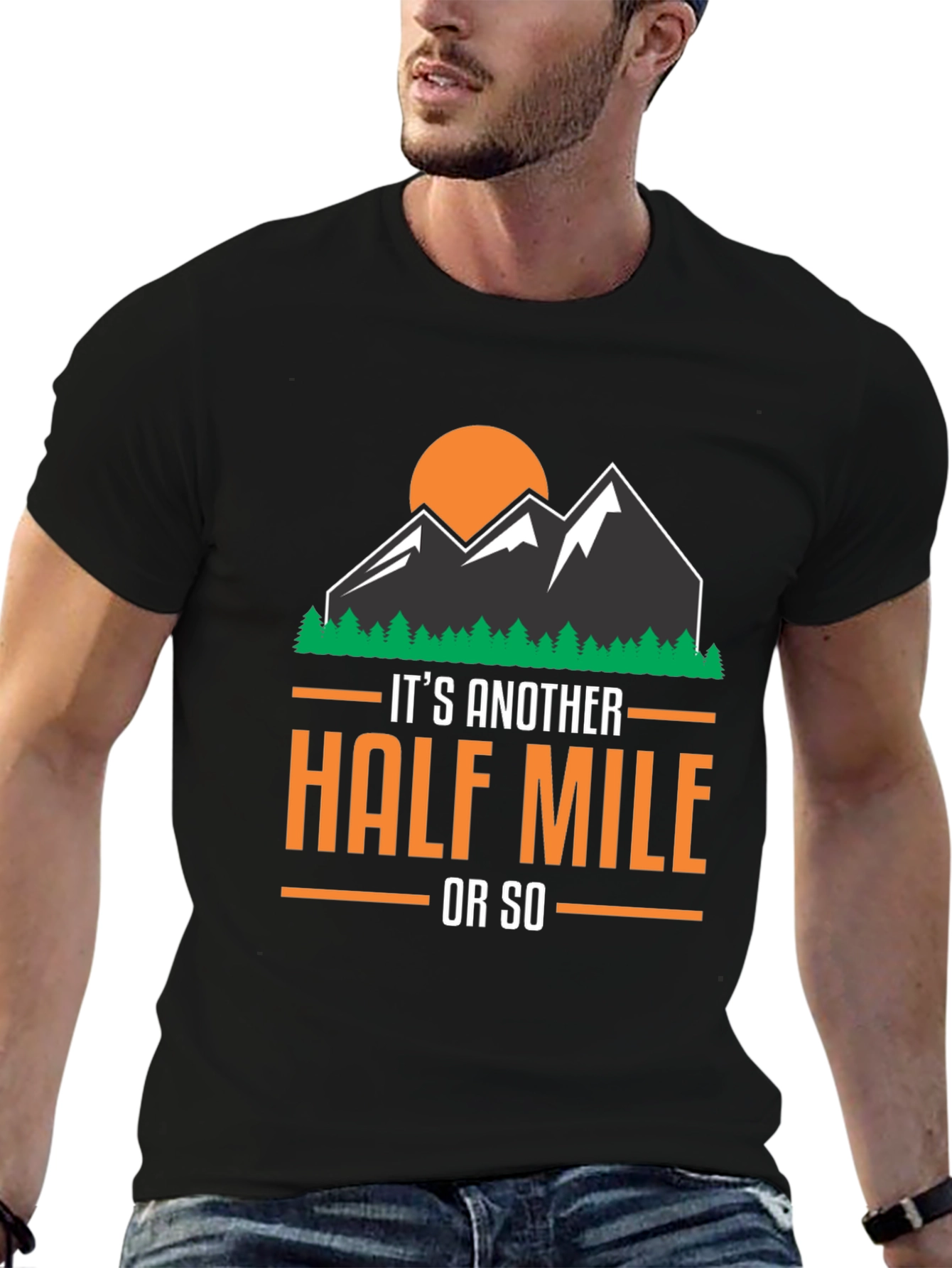 Black Hiking T-Shirt: Another Half Mile view 6