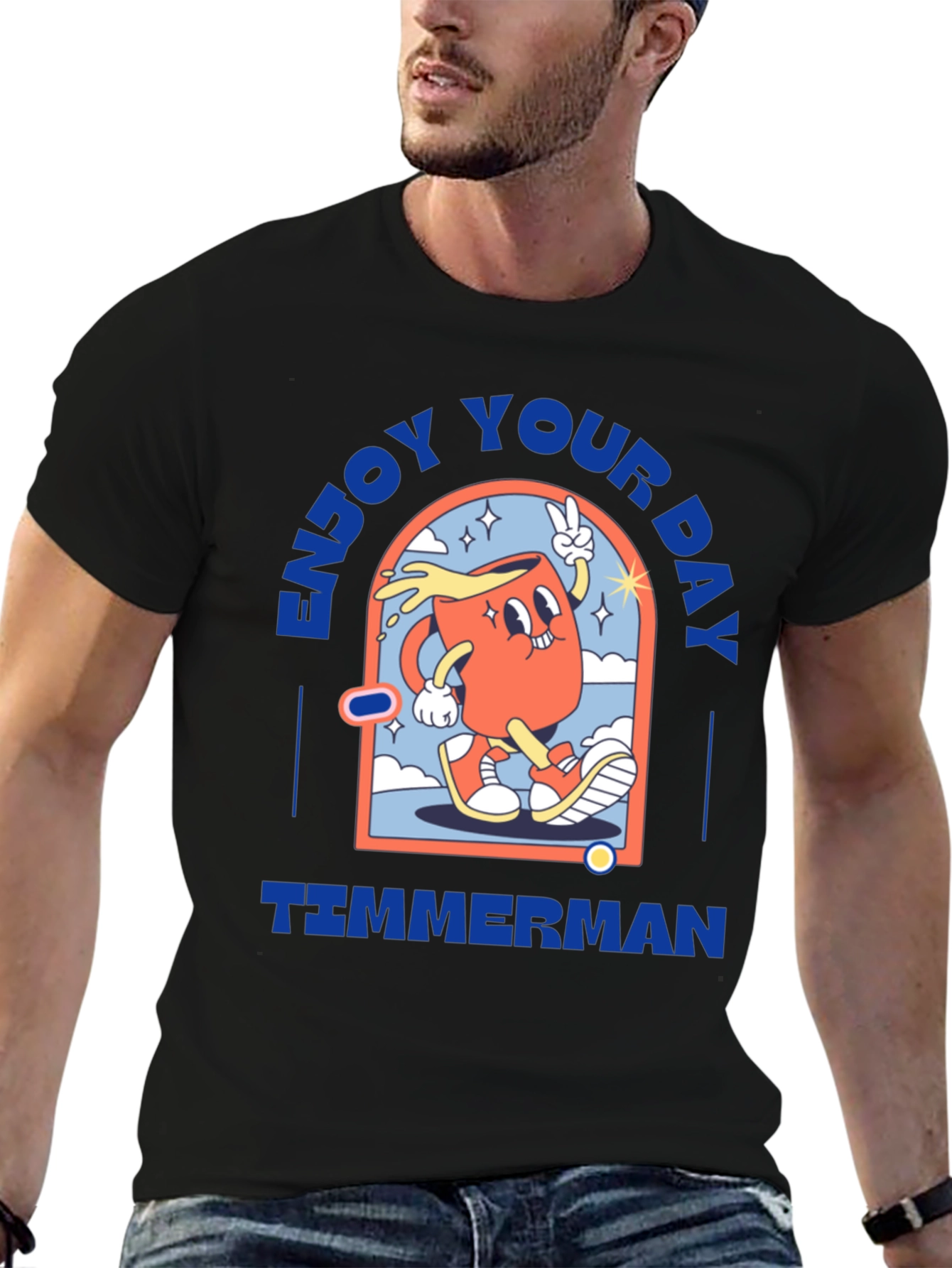 Black Enjoy Your Day Timmerman T-Shirt view 6