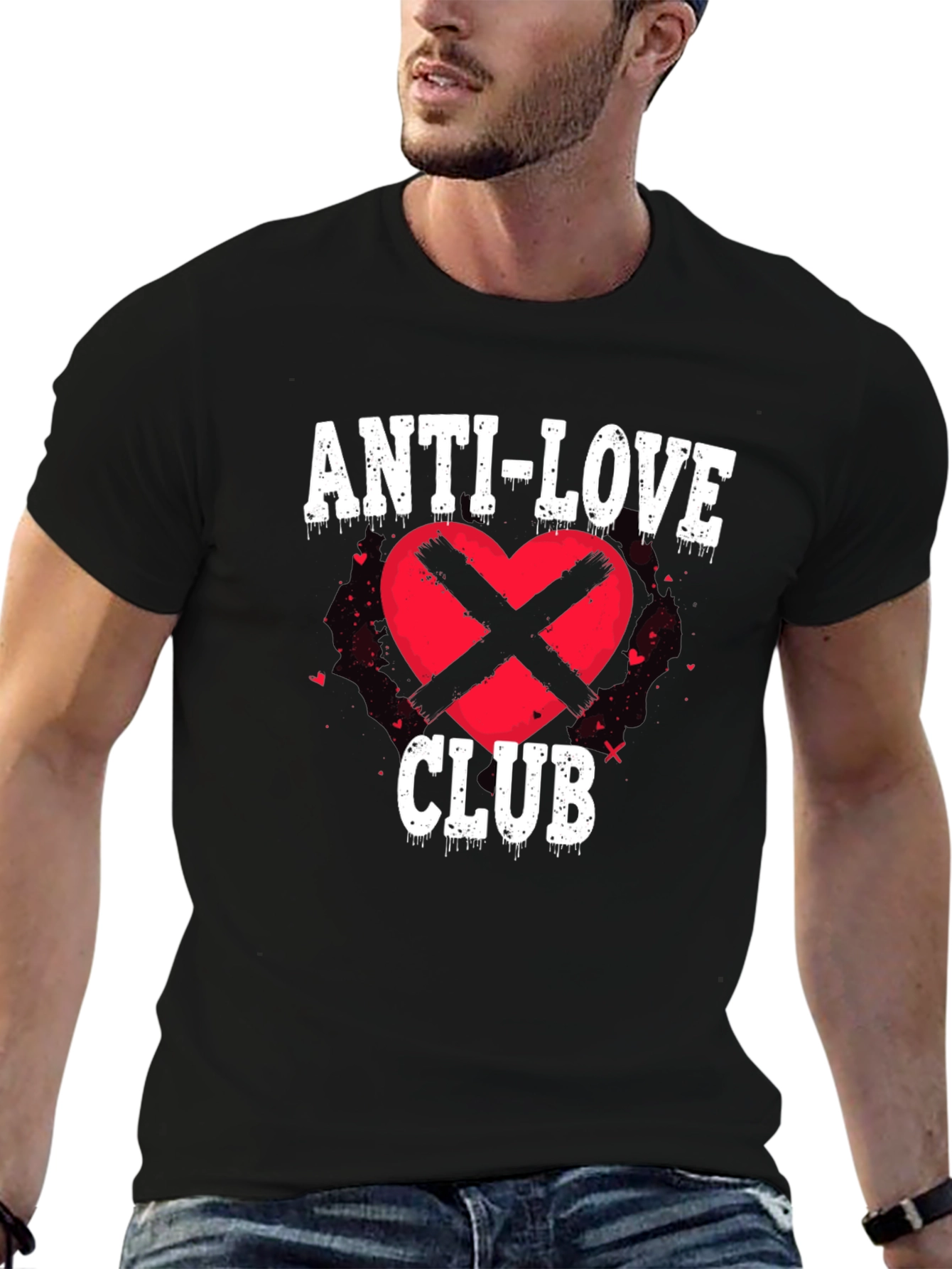 Black Anti-Love Club Graphic T-Shirt view 6