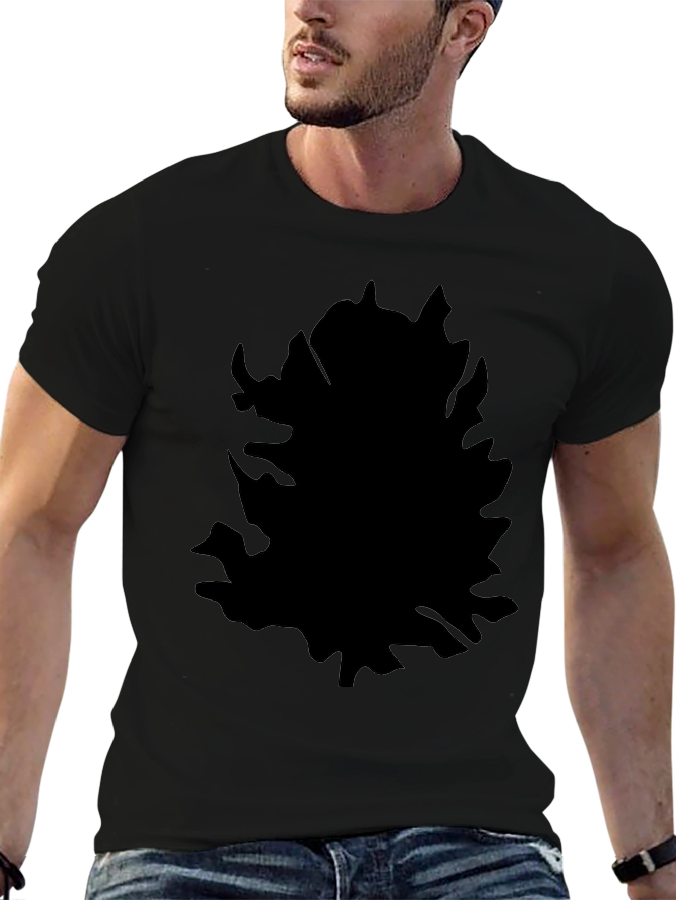 Black Men's Graphic Black T-Shirt view 6