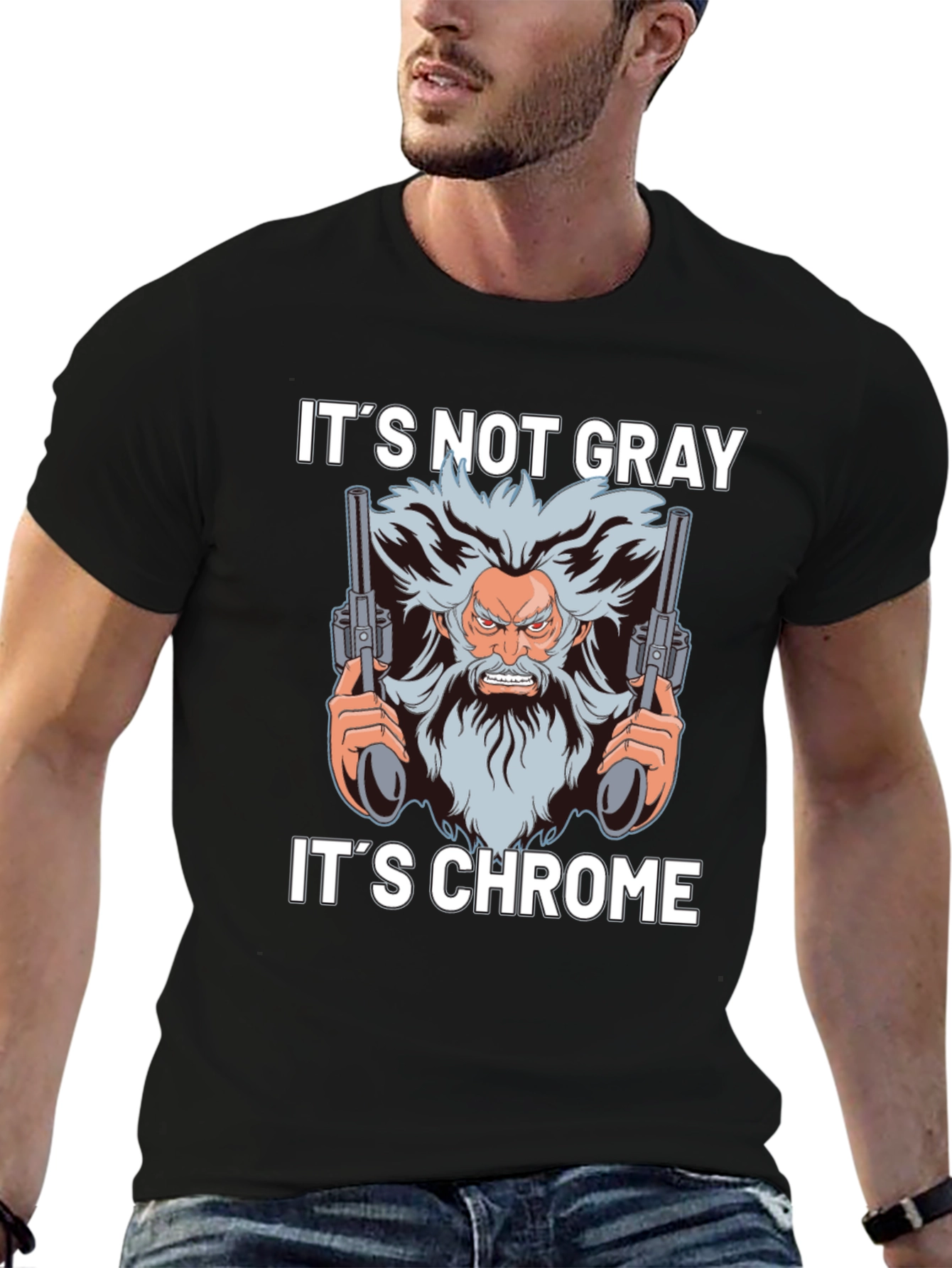 Black It's Not Gray It's Chrome T-Shirt view 6