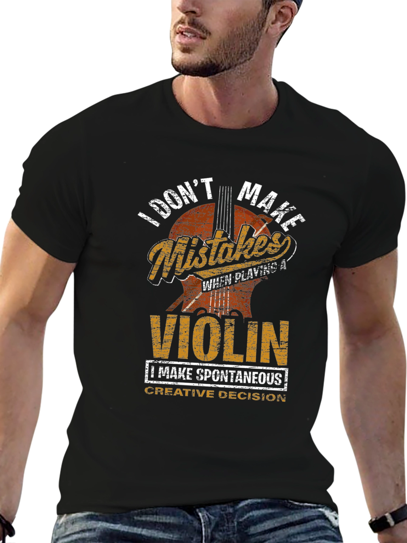 Black Violin Player T-Shirt: I Don't Make Mistakes view 6