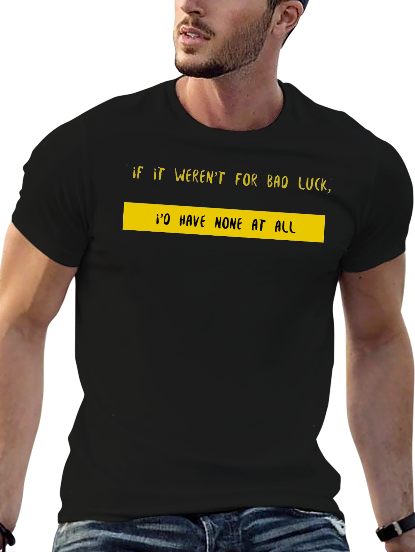 Black Bad Luck T-Shirt - Funny Graphic Tee view 6