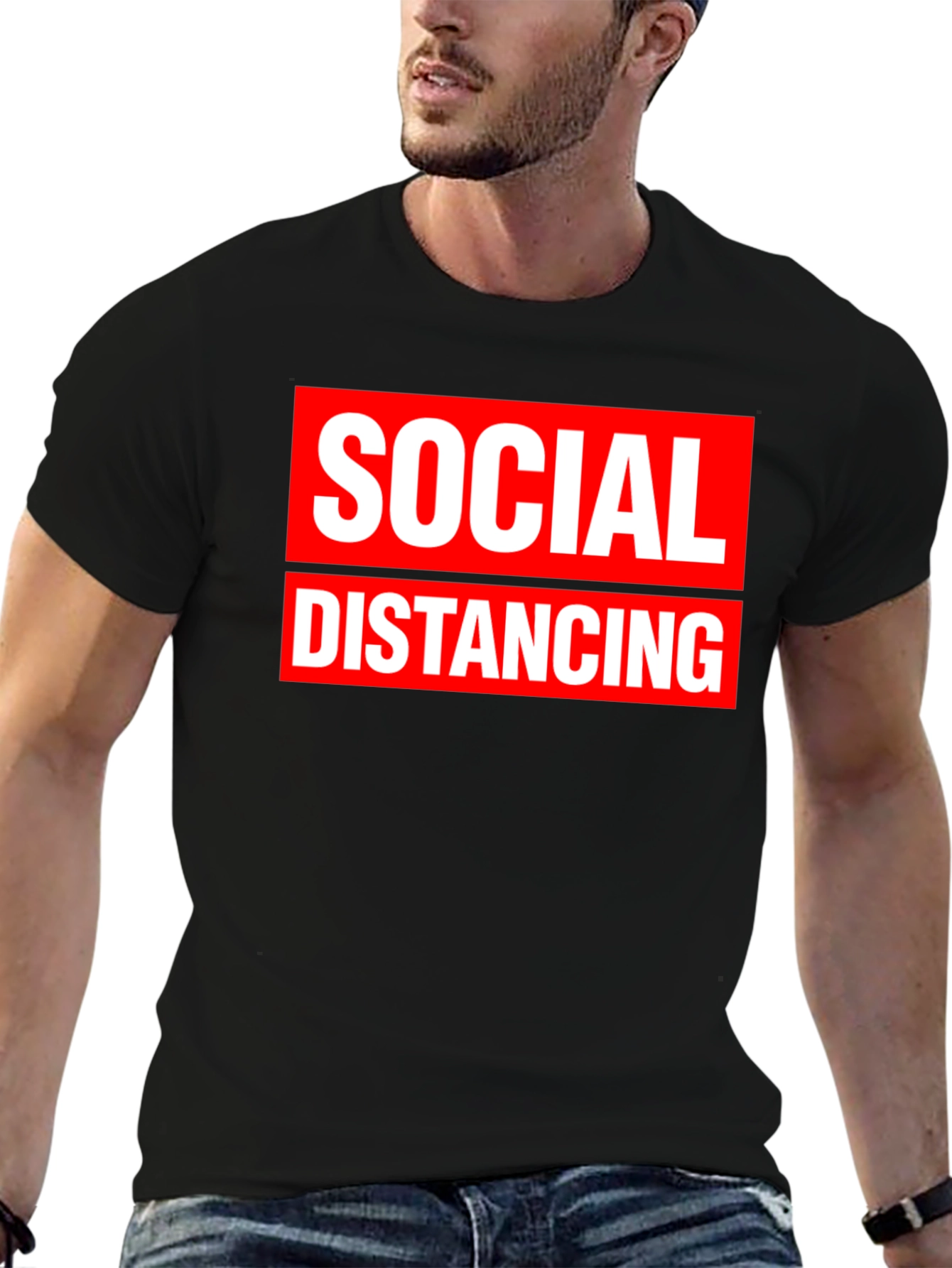 Social Distancing Graphic Tee - Black - 6