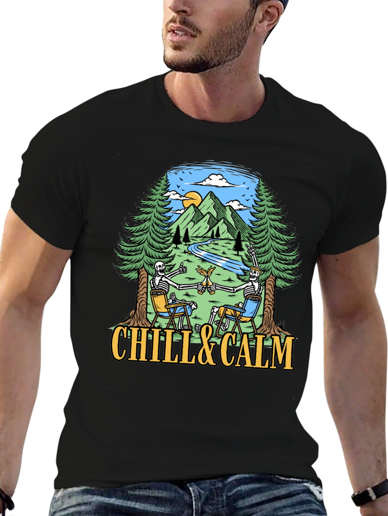 Black Chill & Calm Skeleton T-Shirt view 6