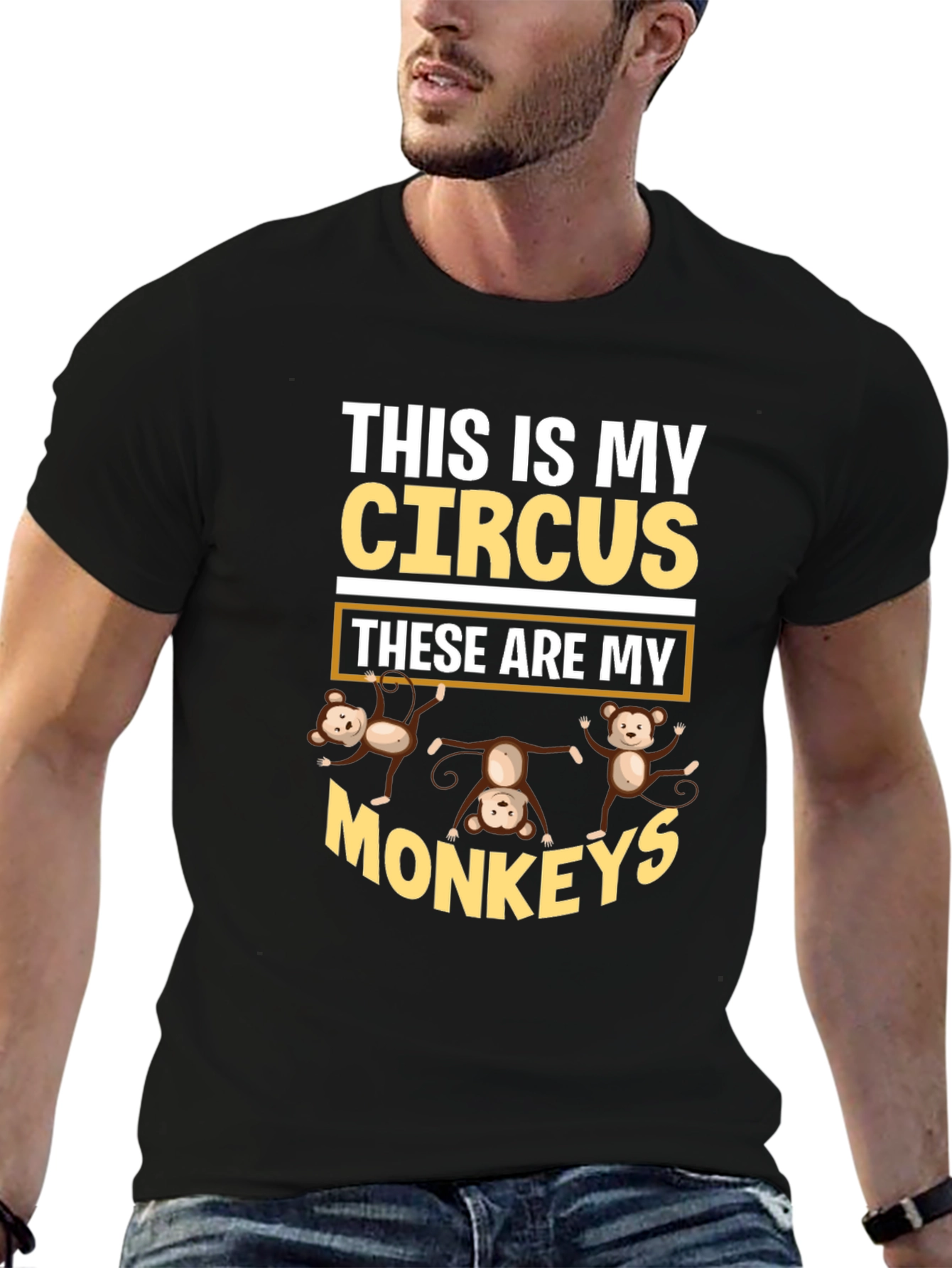 Black This is My Circus Monkey Graphic Tee view 6