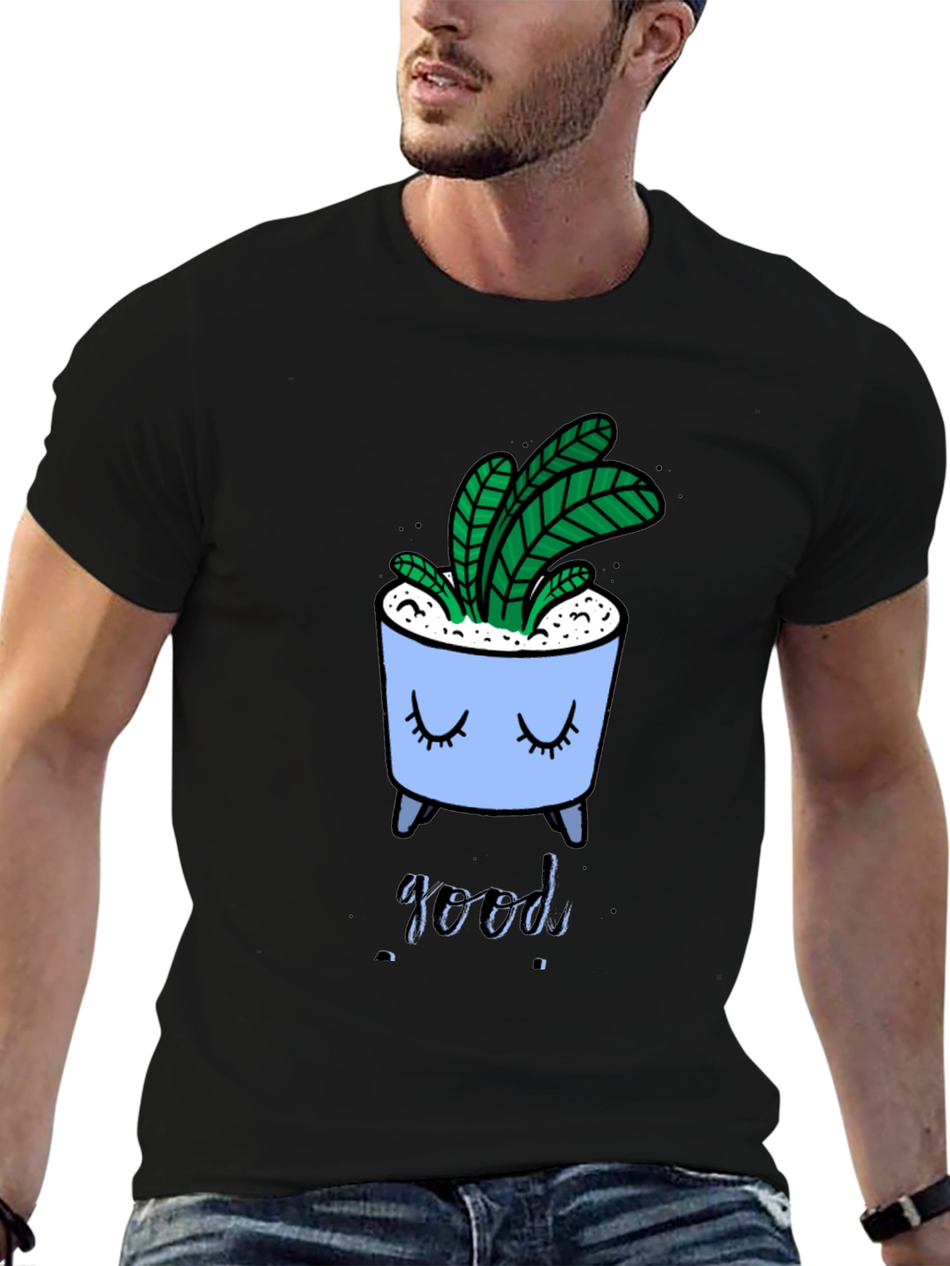 Black Cute Plant Pot Graphic Tee view 6