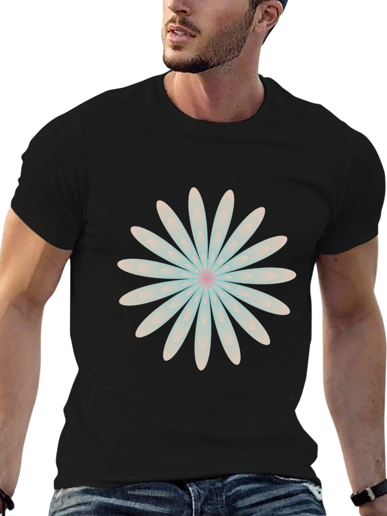 Black Daisy Graphic T-Shirt - Stylish Casual Wear view 6