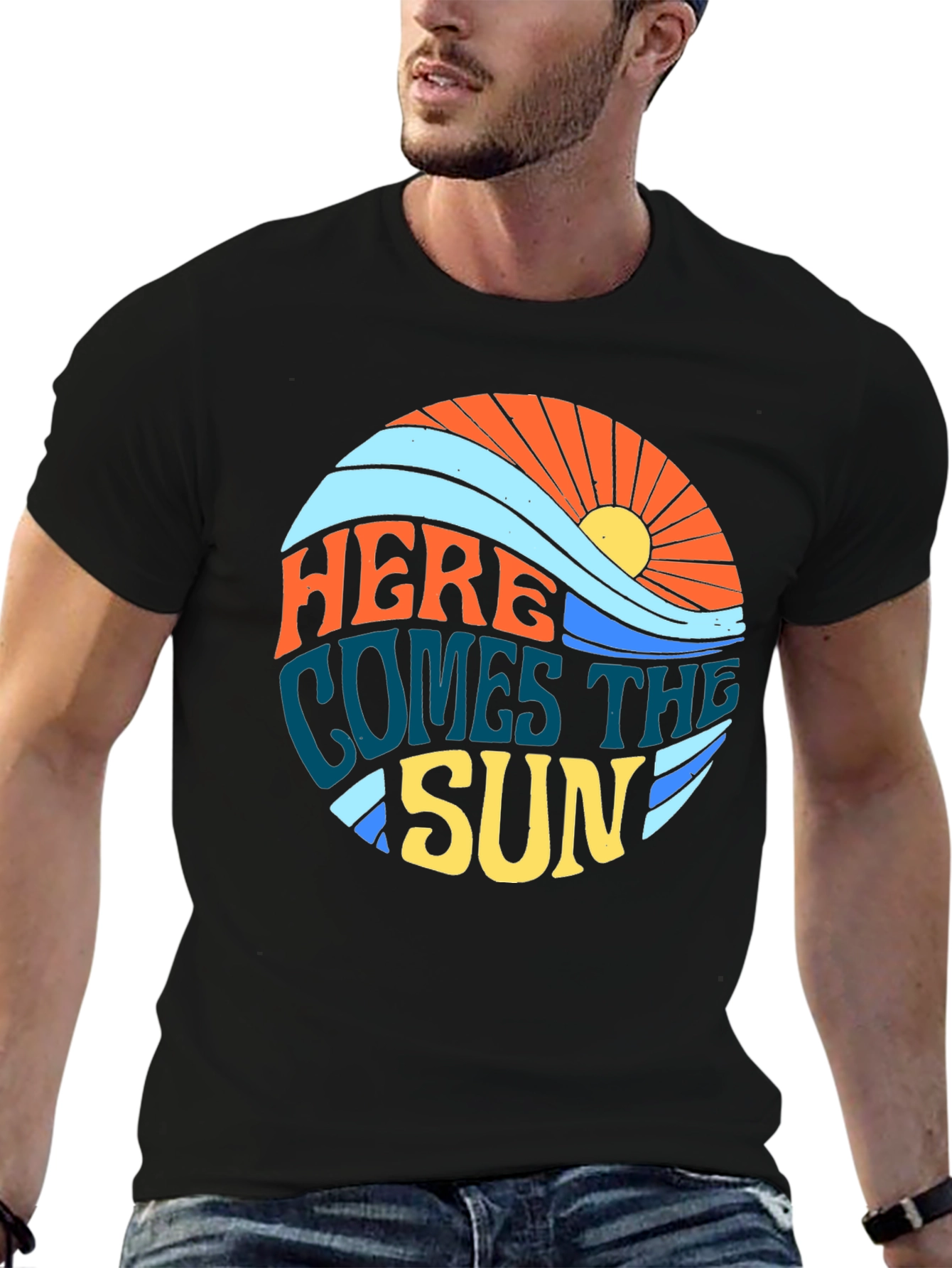 Black Here Comes The Sun Graphic Tee view 6