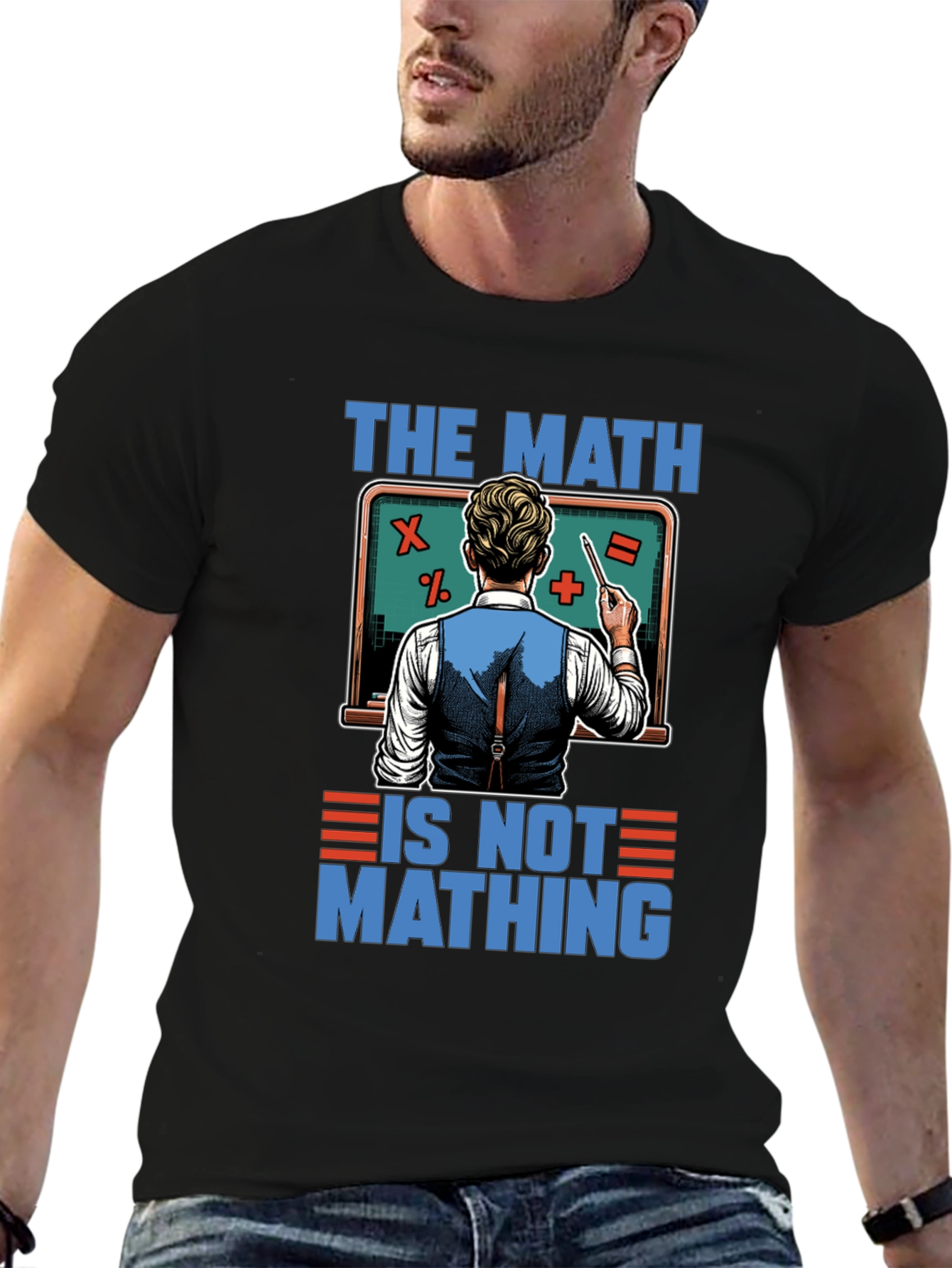 Black The Math is Not Mathing T-Shirt view 6