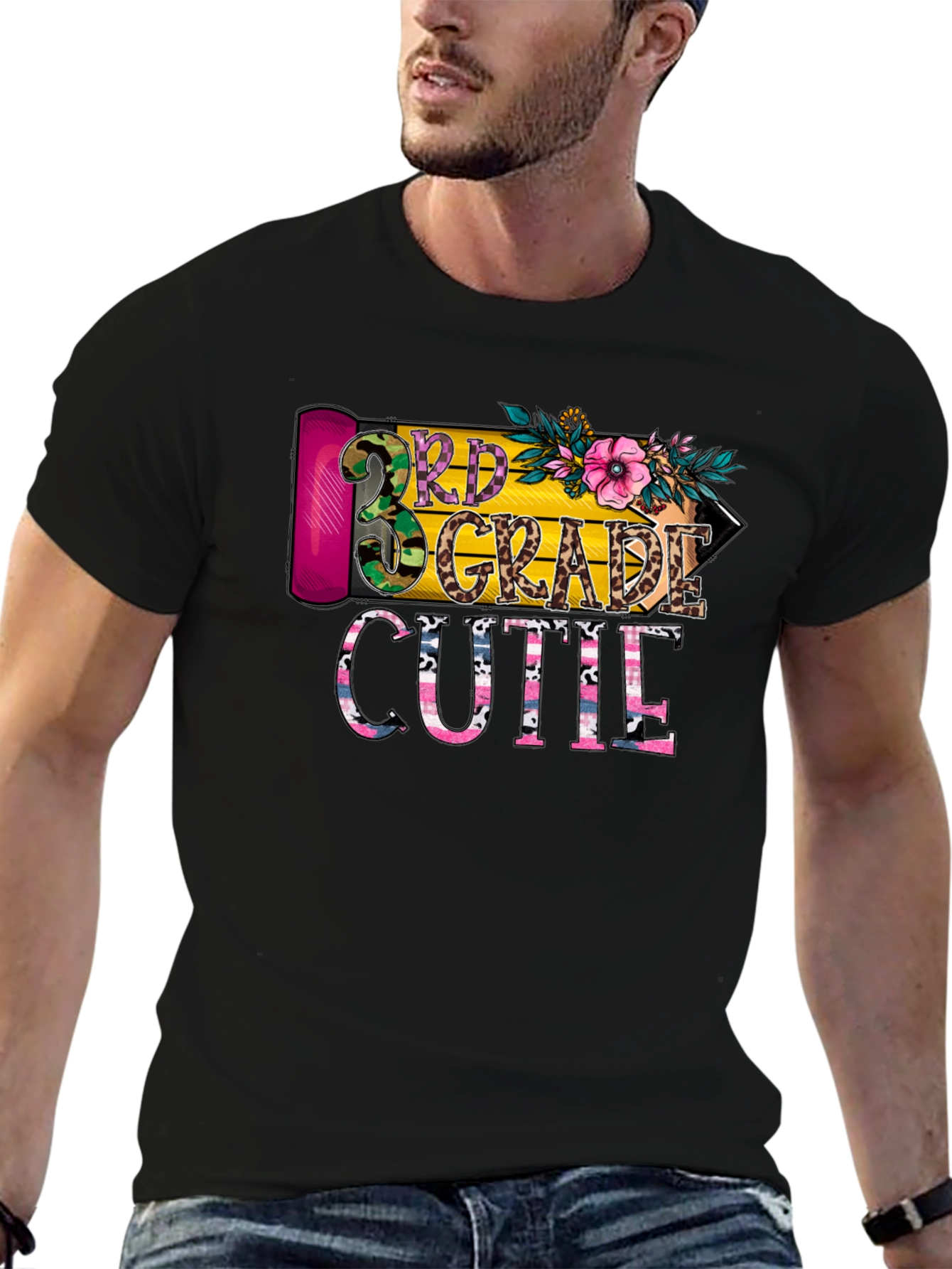 Black 3rd Grade Cutie T-Shirt - Back to School view 6