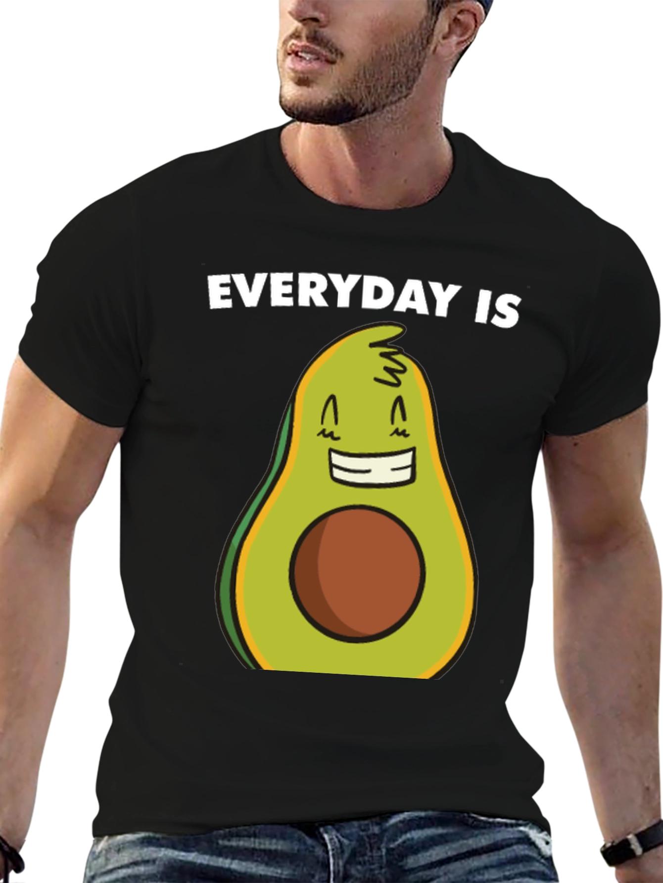 Black Everyday is Avocado T-Shirt - Funny Graphic Tee view 6