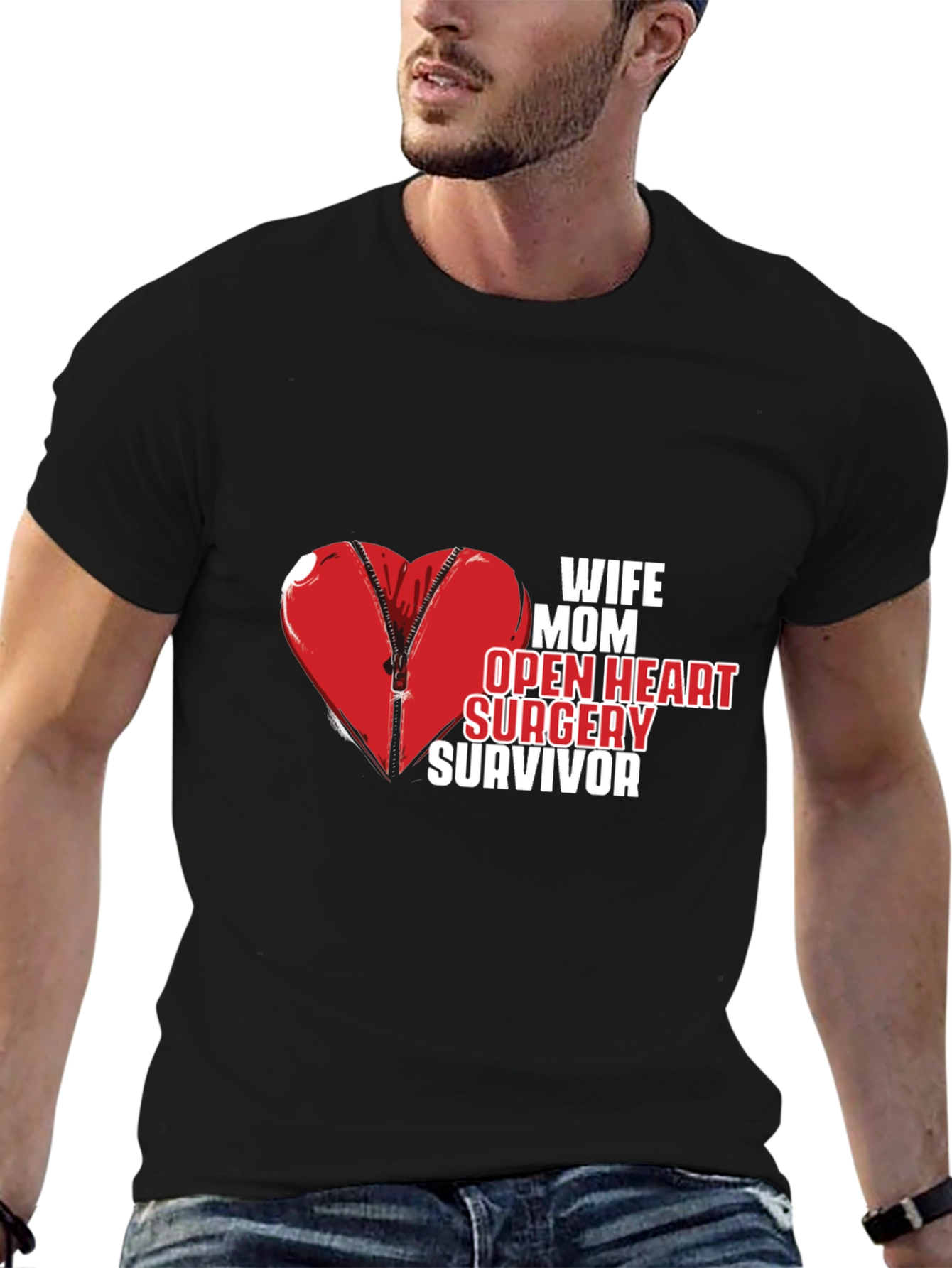 Wife Mom Open Heart Surgery Survivor Tee - 6