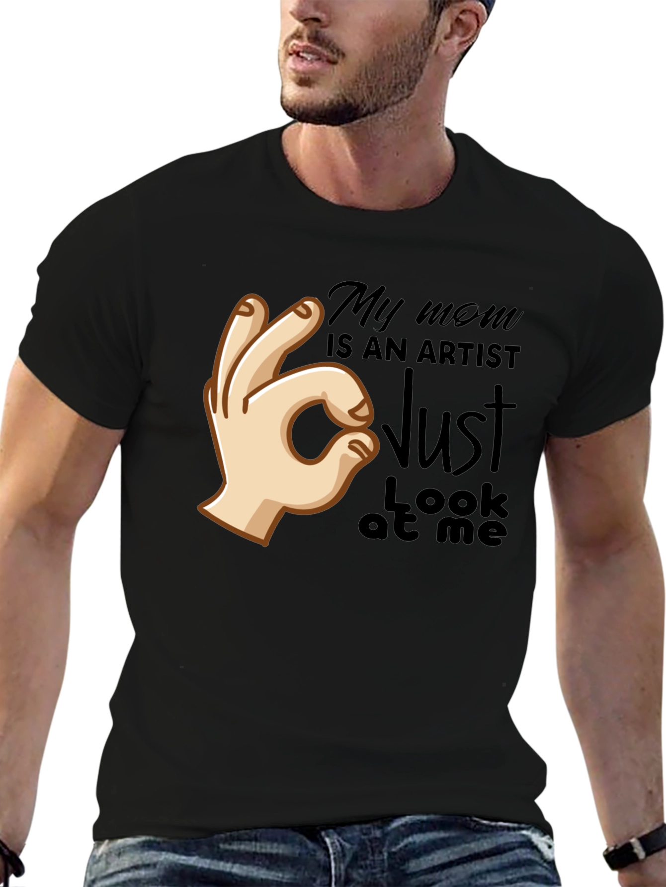 Black My Mom is an Artist T-Shirt - Funny Graphic Tee view 6