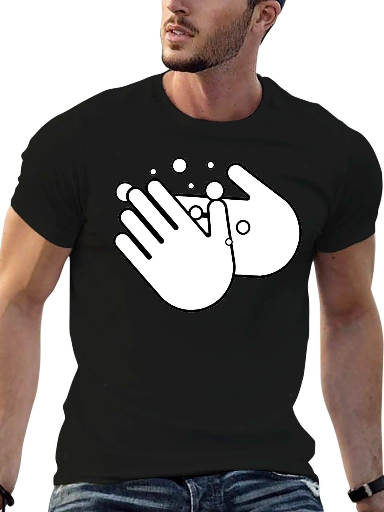 Black Wash Your Hands Black T-Shirt view 6