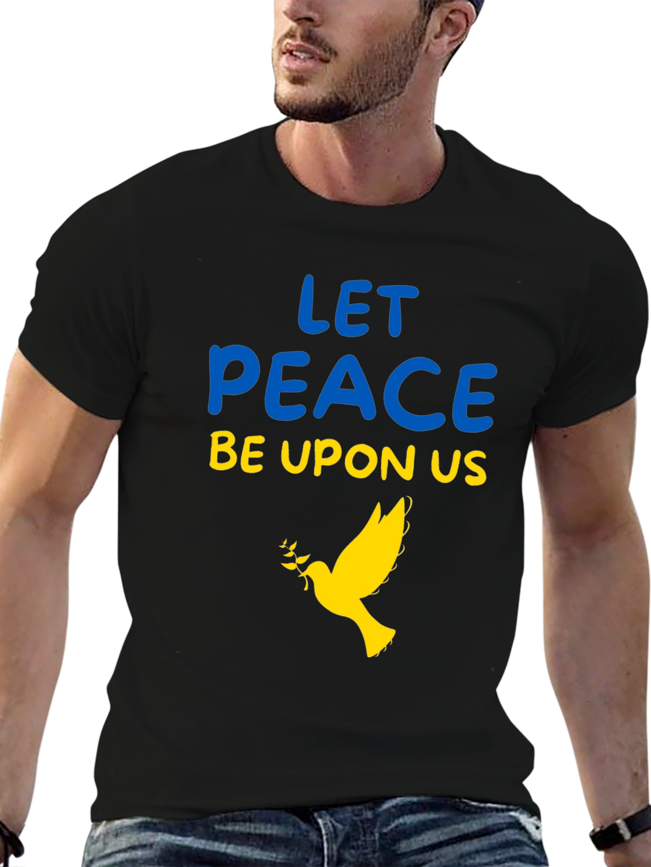 Black Ukraine Peace Dove T-Shirt view 6