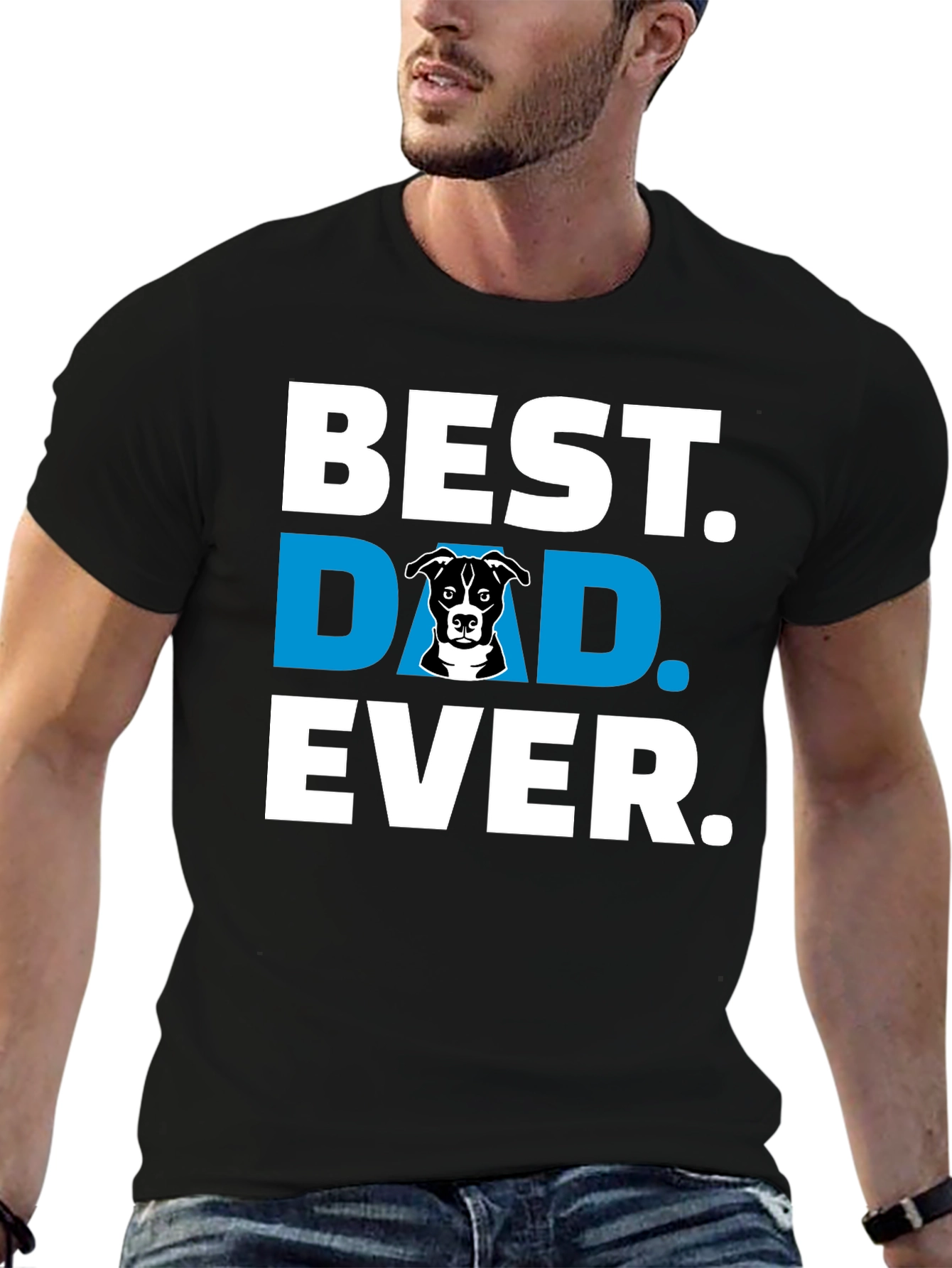 Black Best Dog Dad Ever T-Shirt view 6