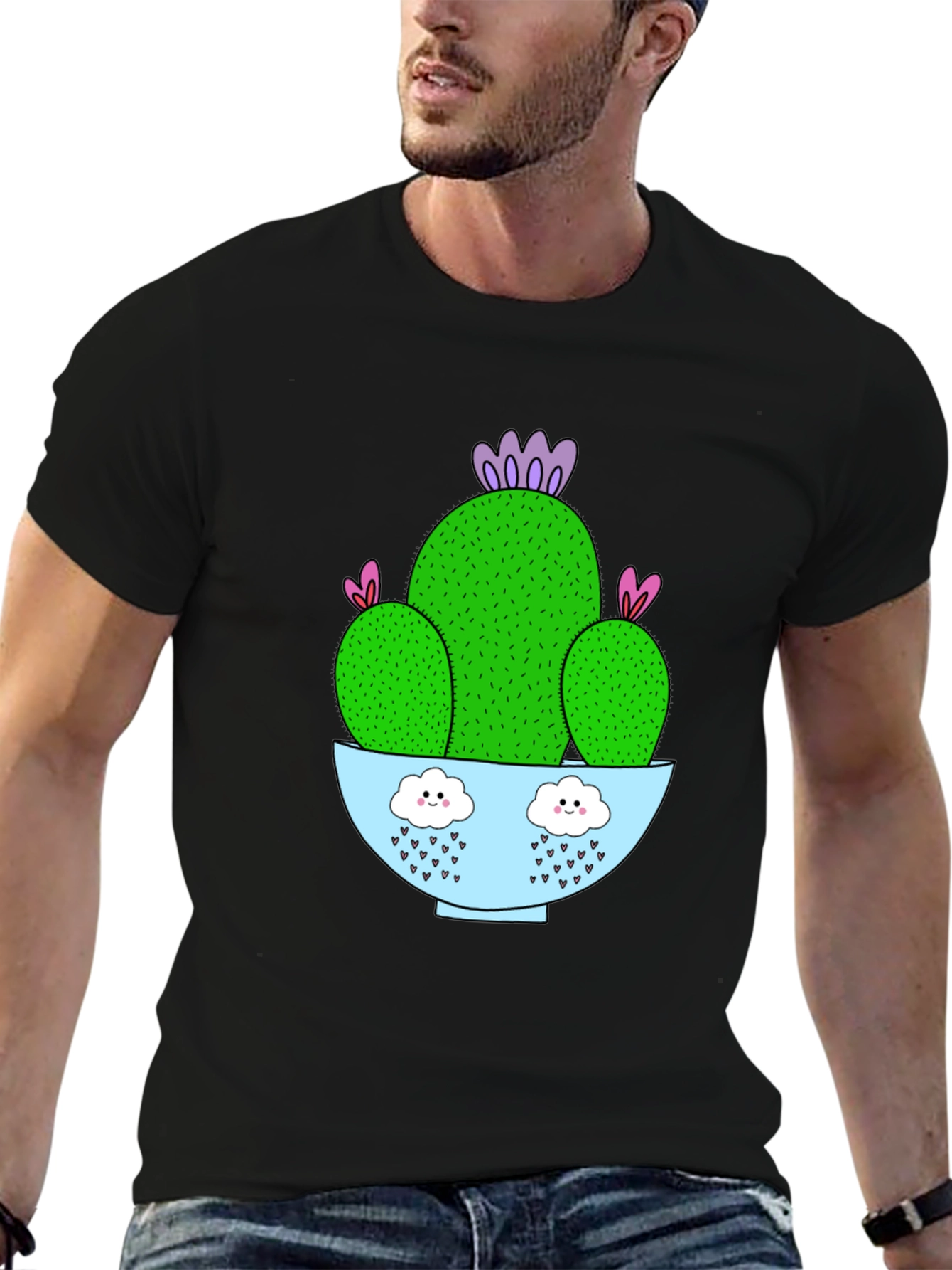 Cactus Graphic Tee - Black Cotton T-Shirt - 6