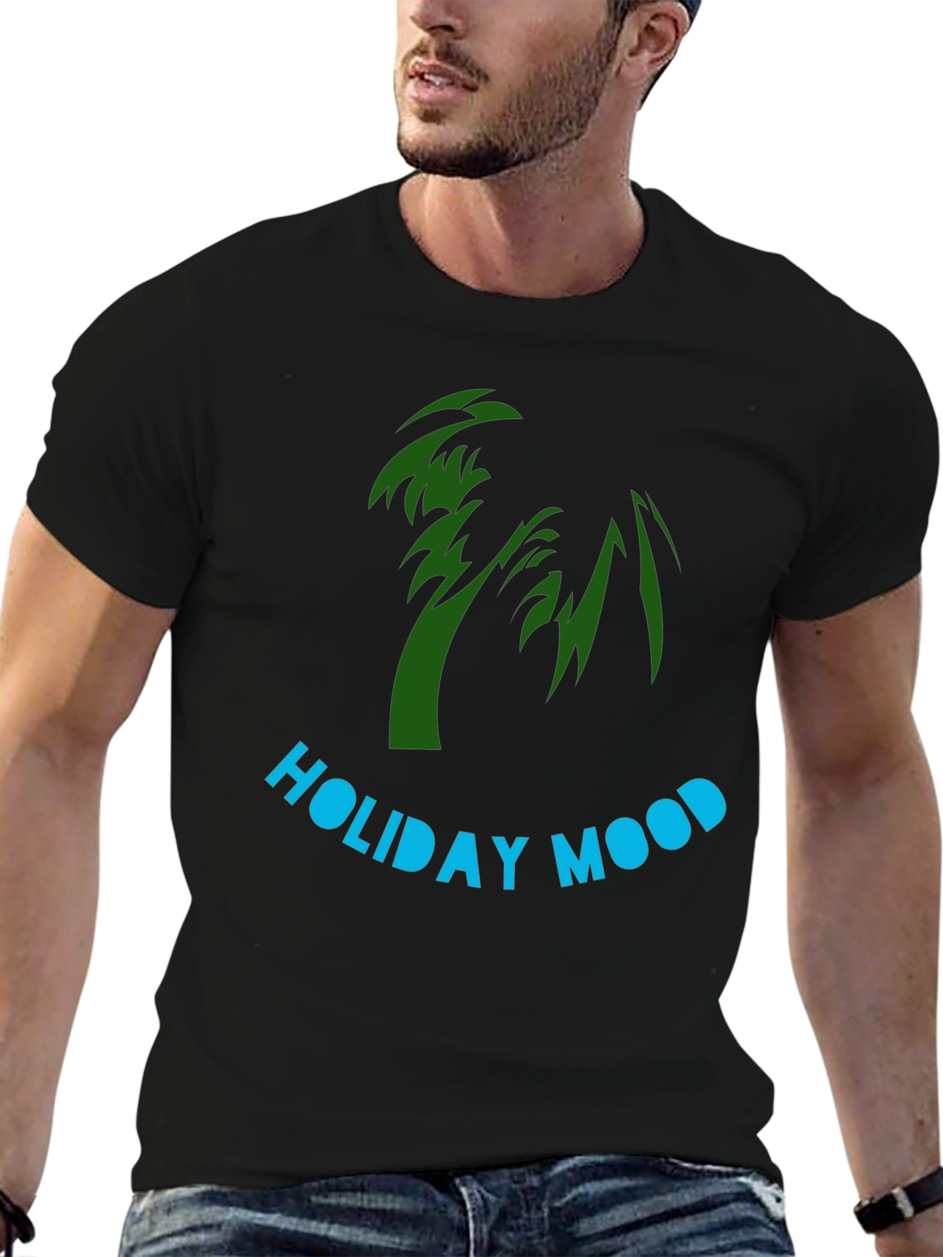 Black Holiday Mood Graphic Tee view 6
