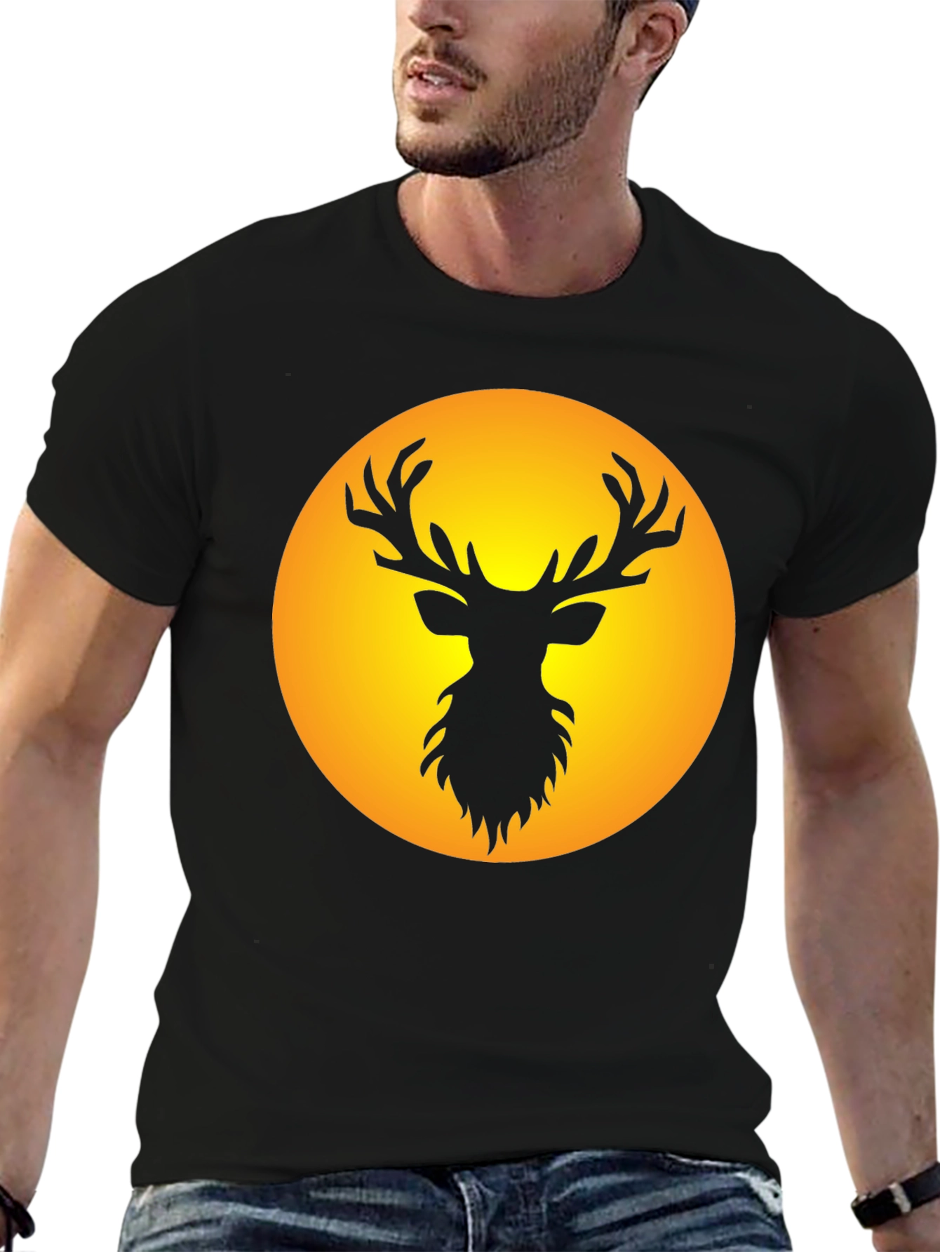 Black Black Deer Silhouette Tee view 6
