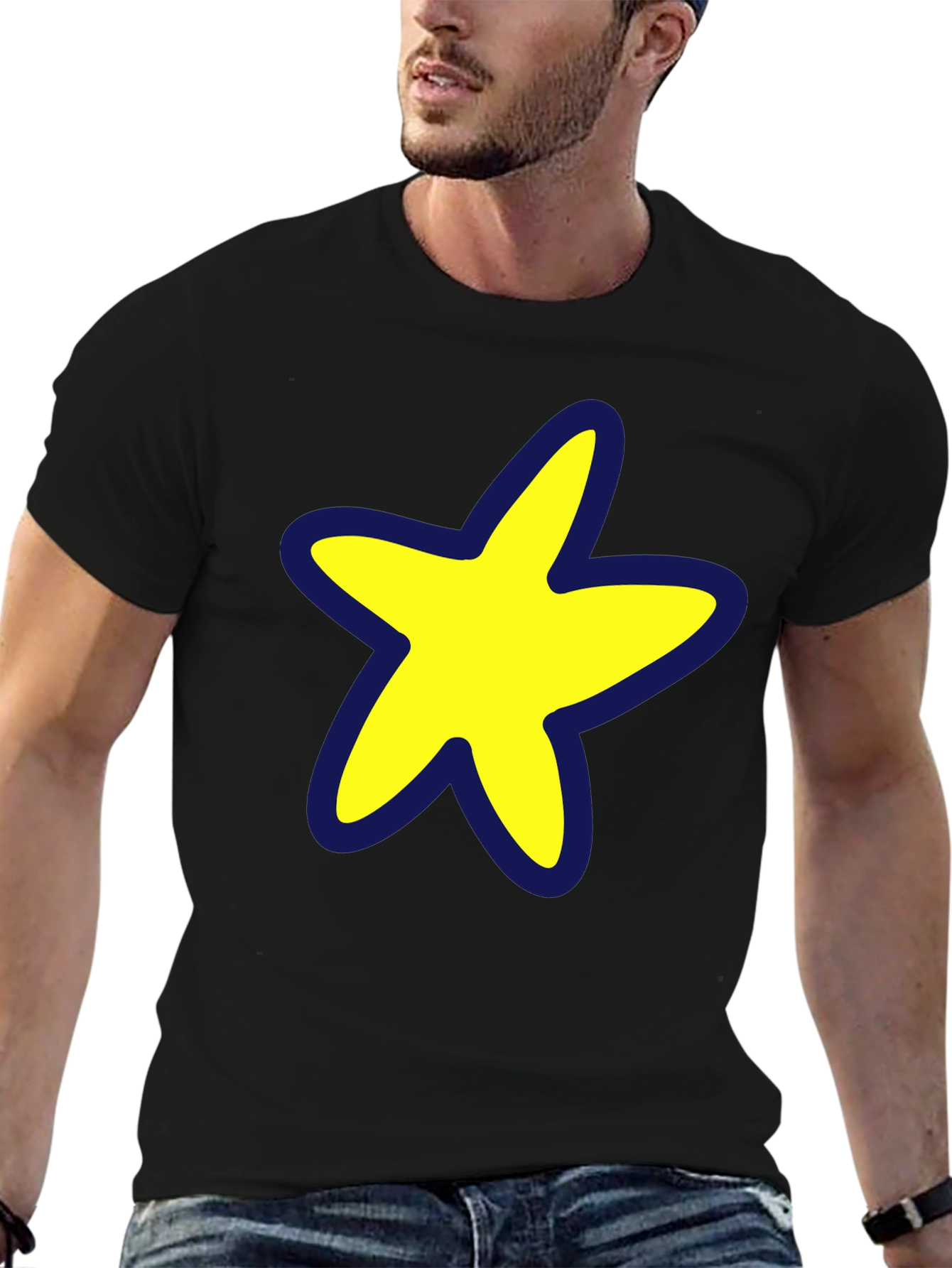 Black Star Graphic Black T-Shirt - Casual Style view 6