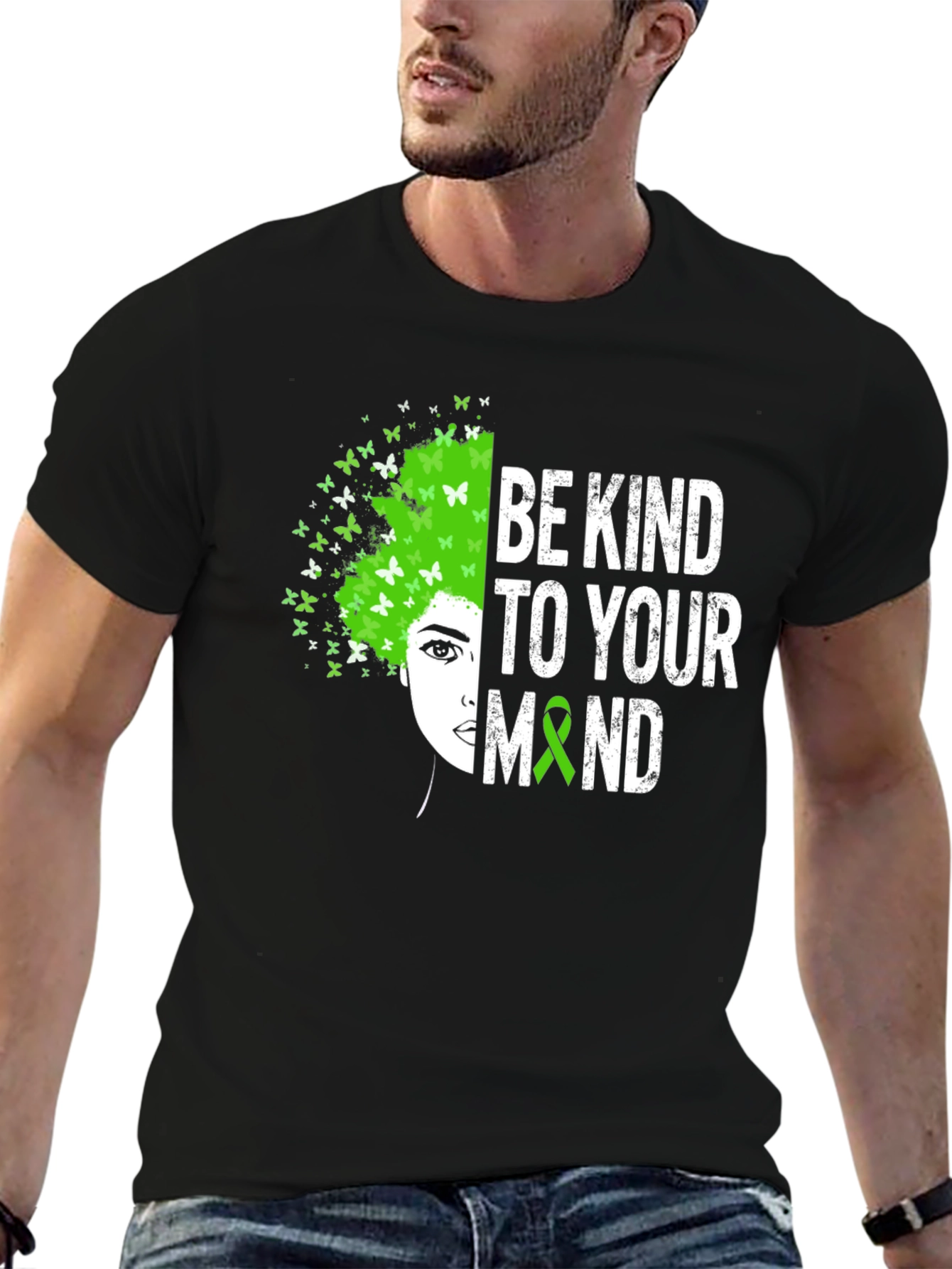 Black Be Kind To Your Mind T-Shirt - Mental Health Awareness Tee view 6