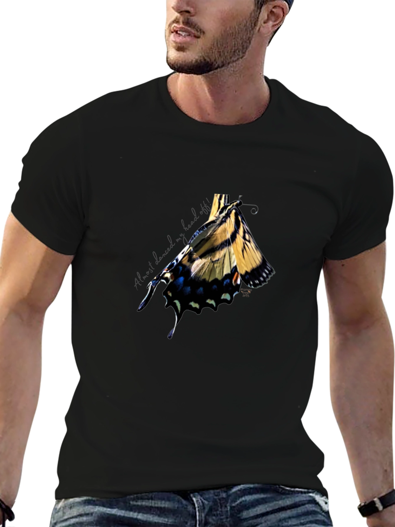 Black Butterfly Graphic Black T-Shirt - Stylish & Unique view 6