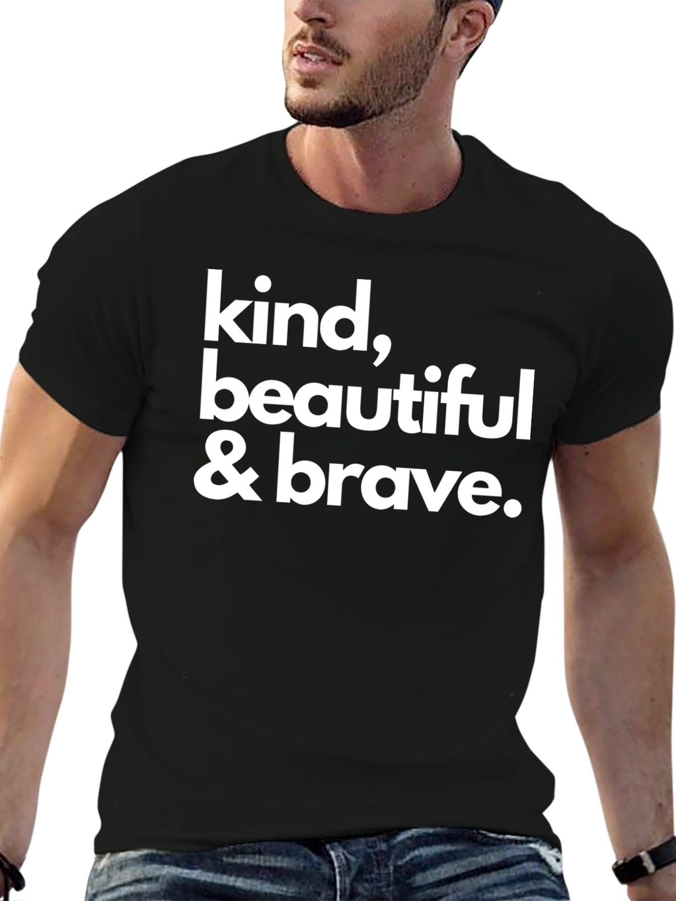 Black Kind Beautiful Brave Graphic Tee view 6