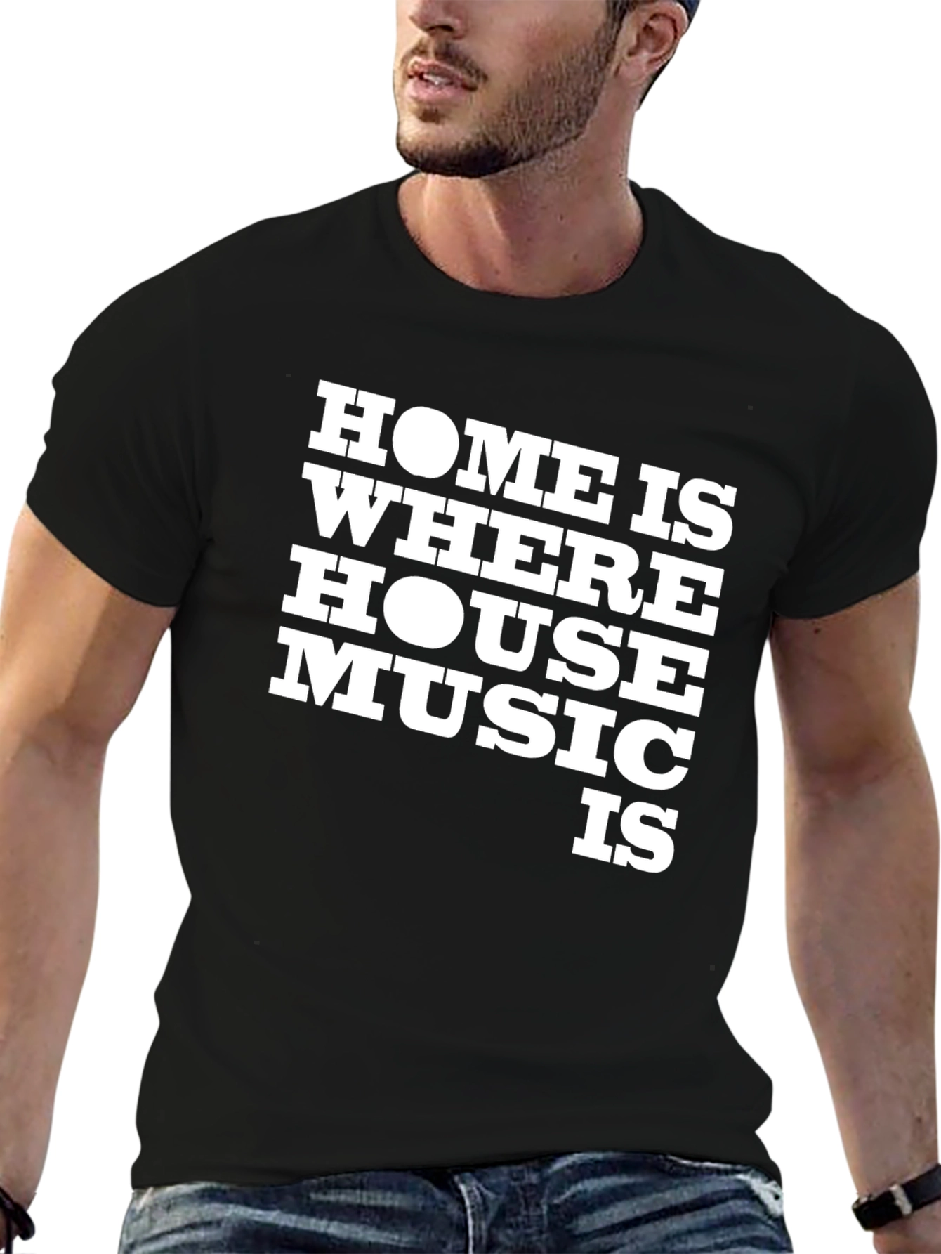 Black Home is Where House Music Is T-Shirt view 6